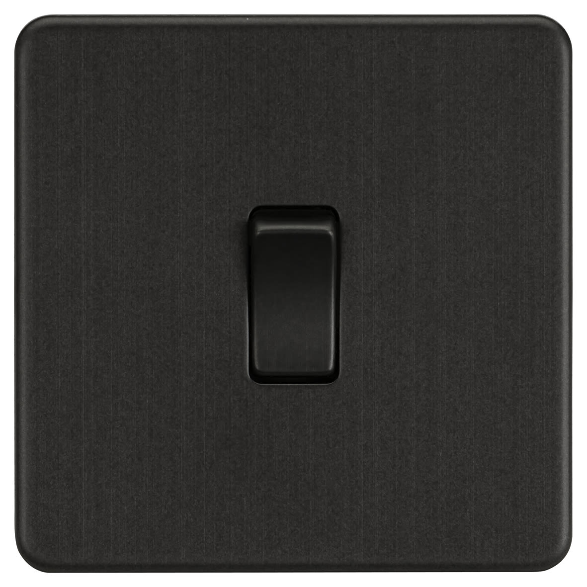 10AX 1 Gang Intermediate Screwless Flat Plate Light Switch - Smoked Bronze - view 4