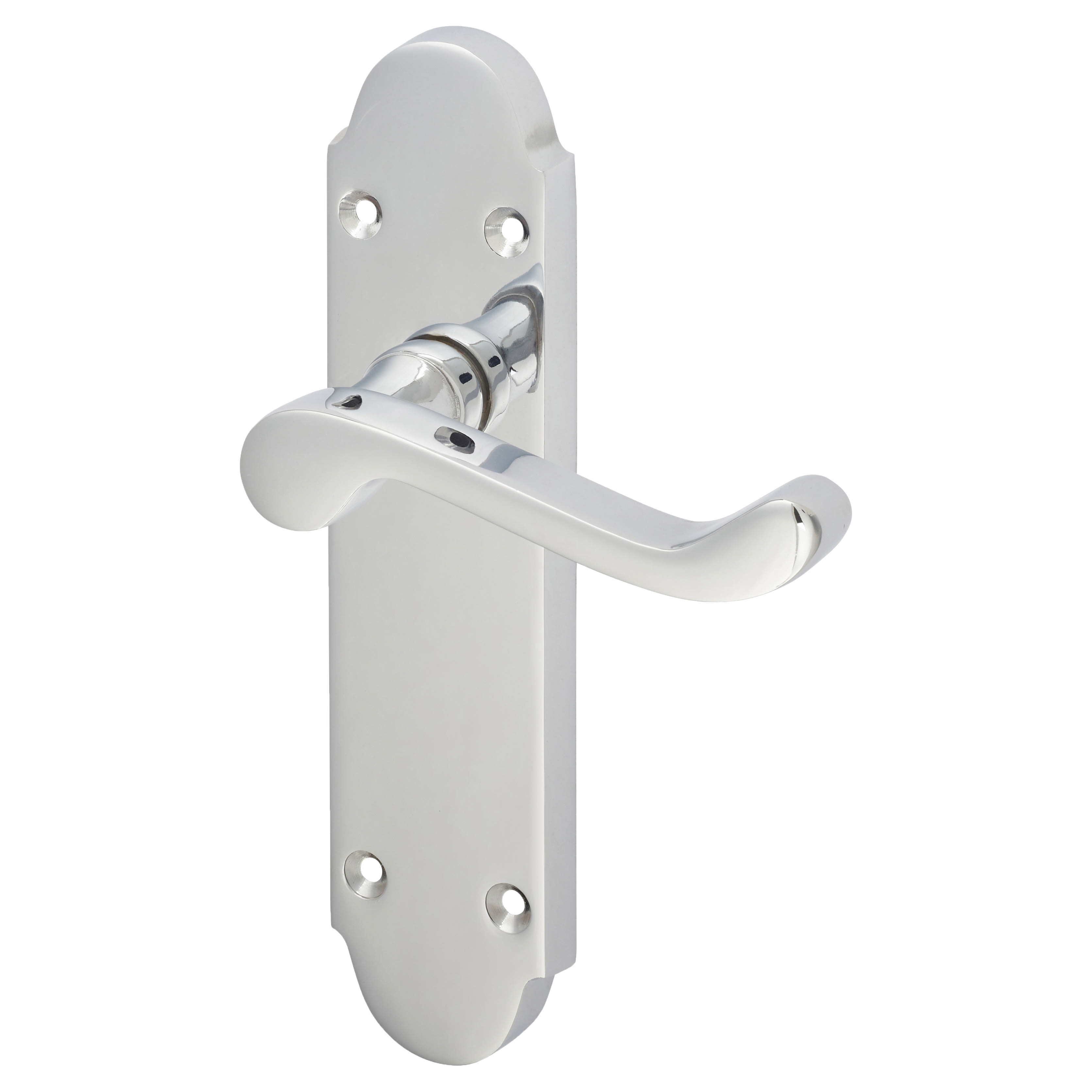 Polished Chrome Victorian Summer Scroll Latch Door Handles - 168 x 40mm - view 2
