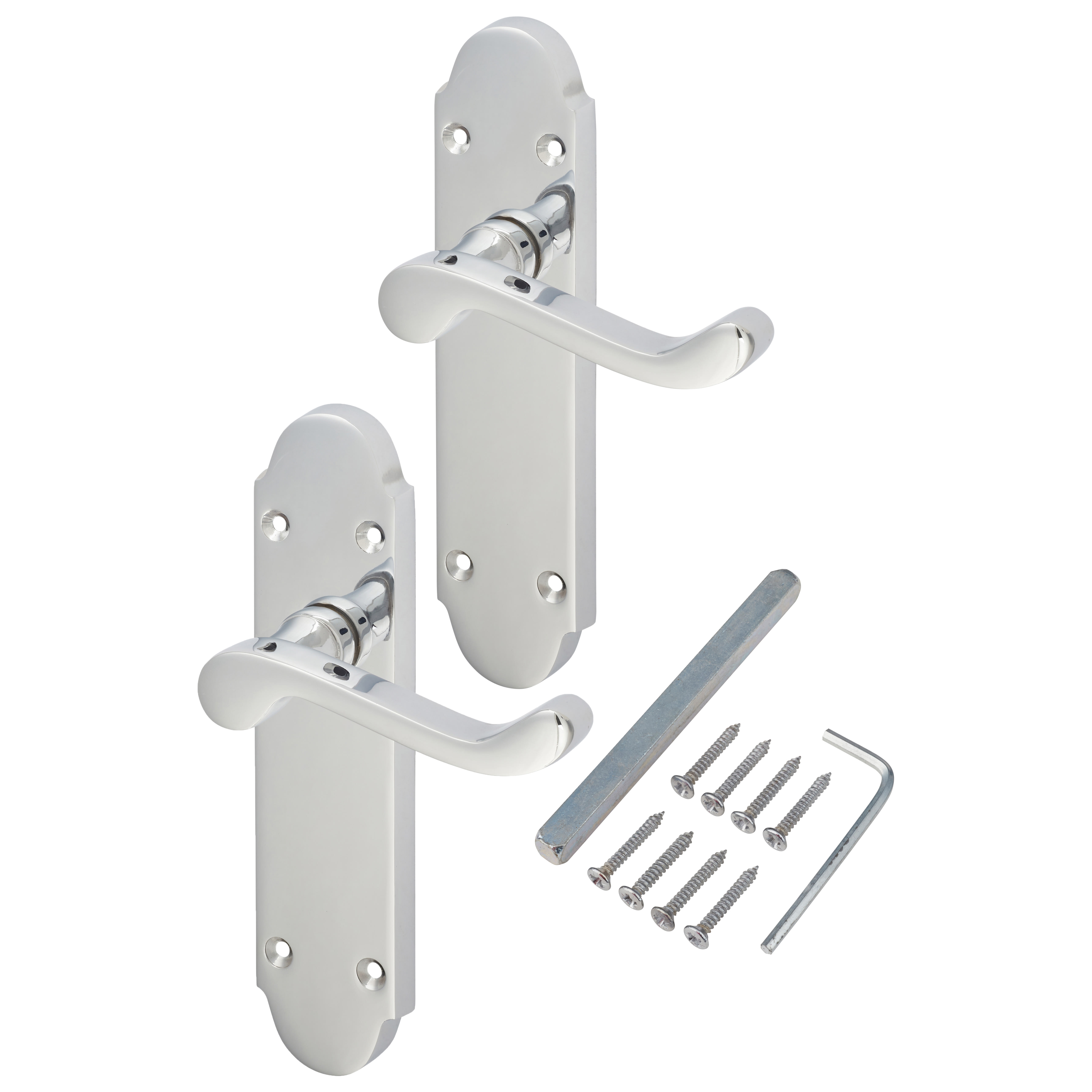Polished Chrome Victorian Summer Scroll Latch Door Handles - 168 x 40mm - view 3