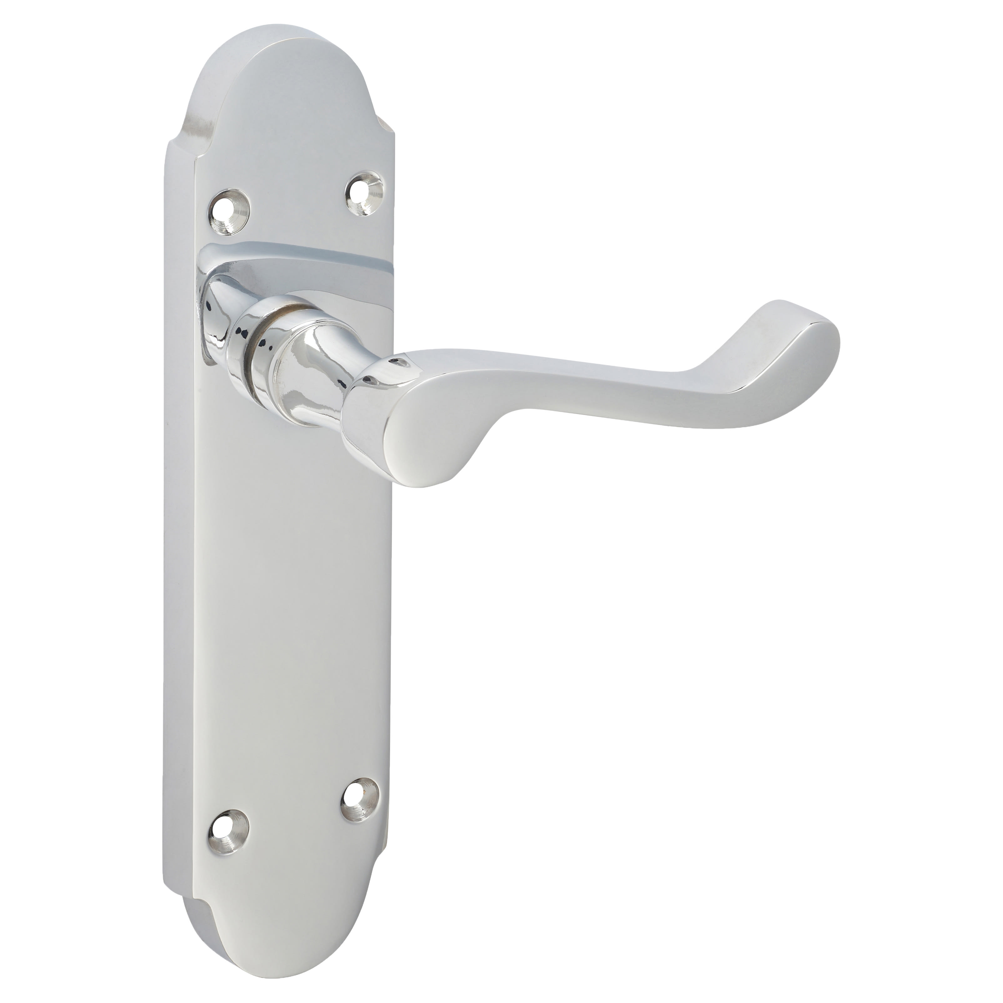 Polished Chrome Victorian Summer Scroll Latch Door Handles - 168 x 40mm - view 4