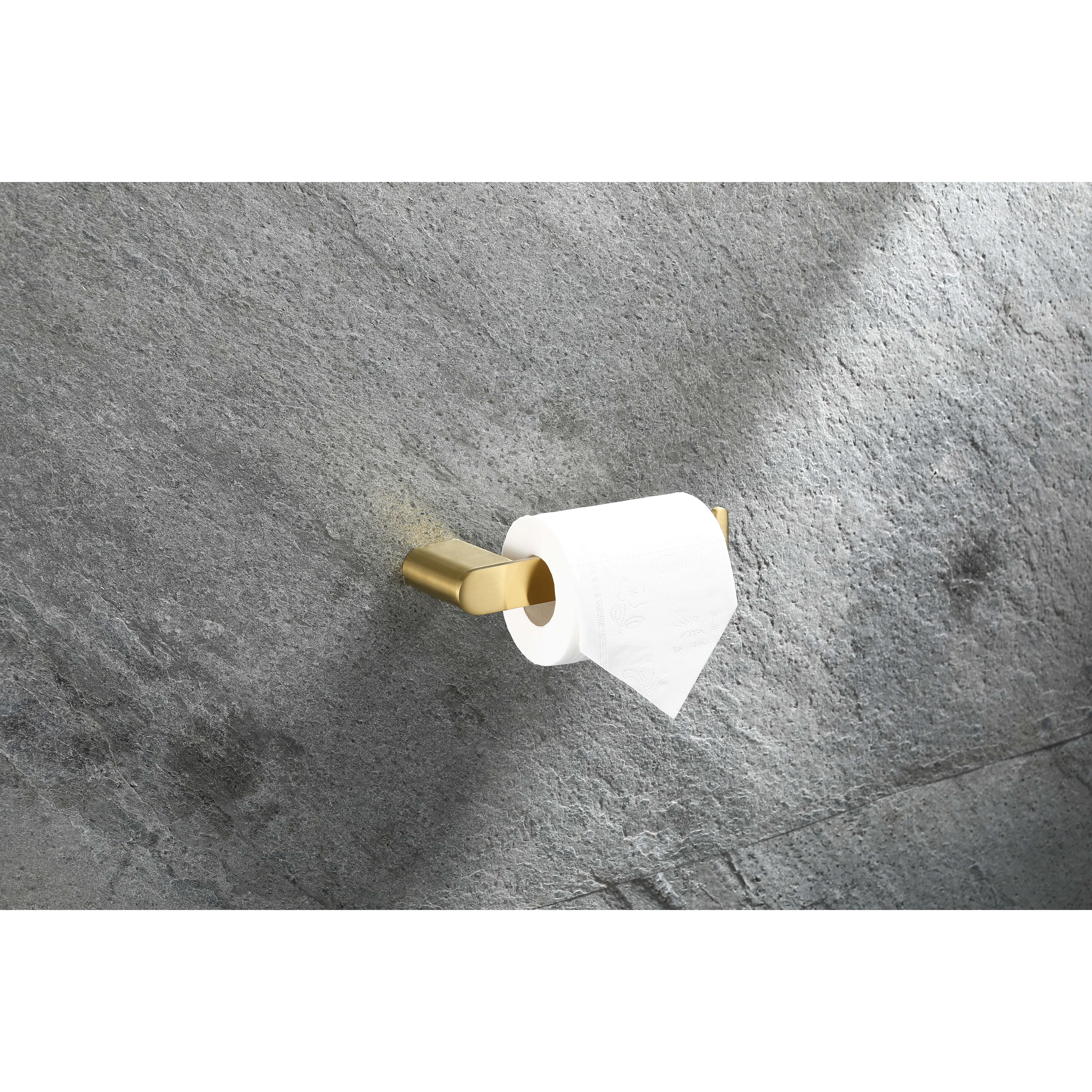 Designer Square Toilet Roll Holder - 180 x 65 x 26mm - PVD Satin Brass - view 3