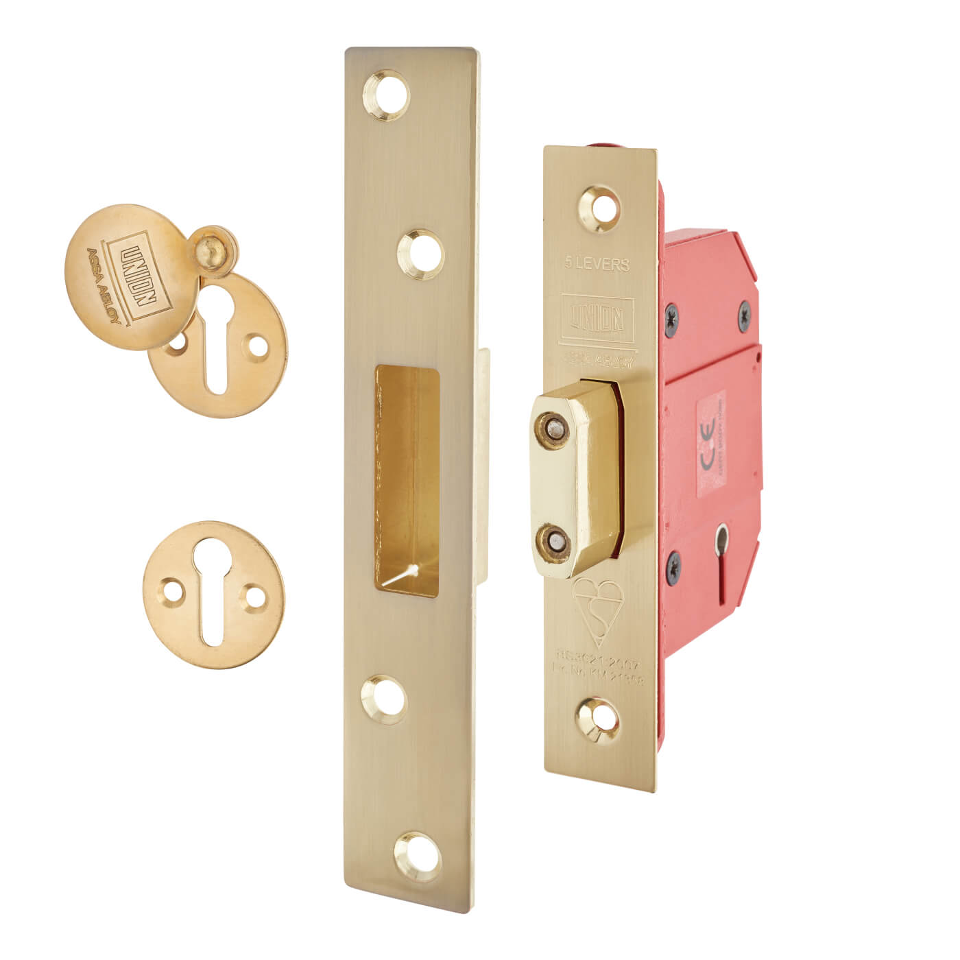 2100S StrongBOLT:2007 5 Lever Deadlock - 81mm Case - 57mm Backset - Polished Brass - view 2