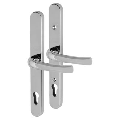 Polished Chrome uPVC Universal Lock Door Handles - Euro - 92mm c/c - view 2