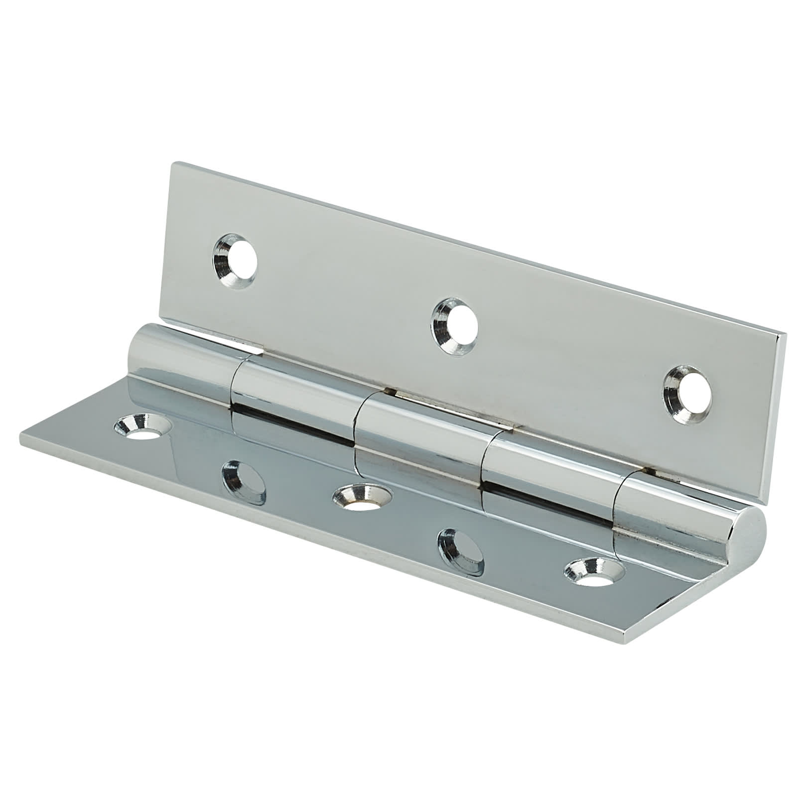 Solid Drawn Butt Cabinet Hinge - 75 x 40 x 2.0mm - Polished Chrome - Pair - view 3