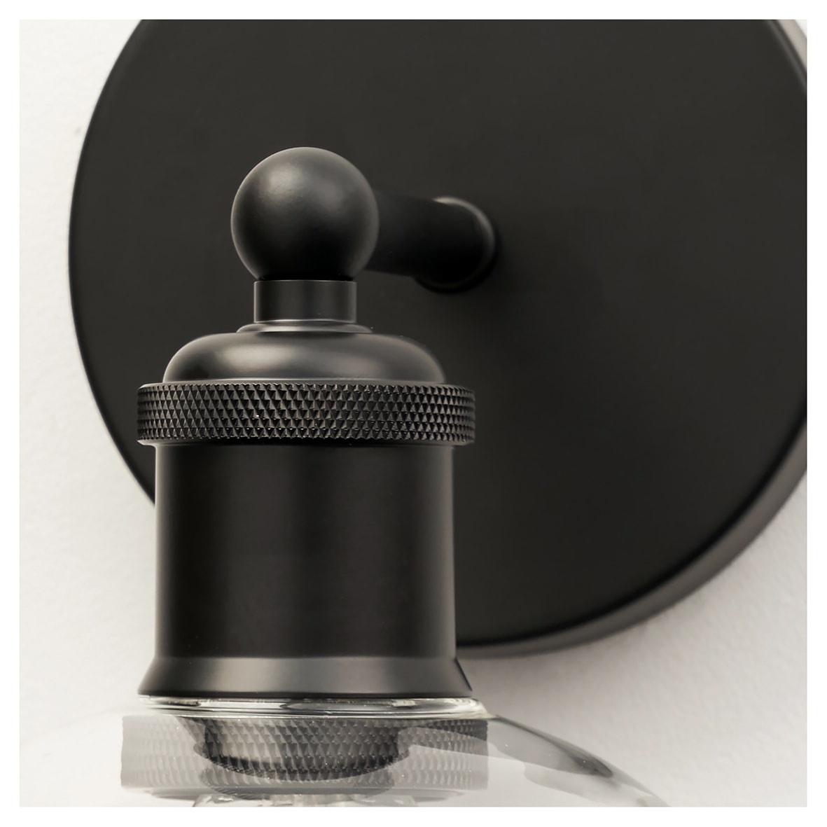 Divi Indoor Wall Light - Matt Black Fittings and Domed Clear Glass Shade - view 4