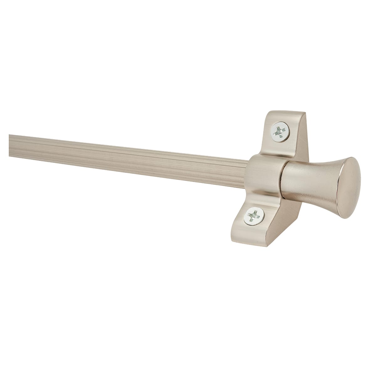 Lines Stair Rod with Fluted Finials - 900mm Length - Satin Nickel - view 2