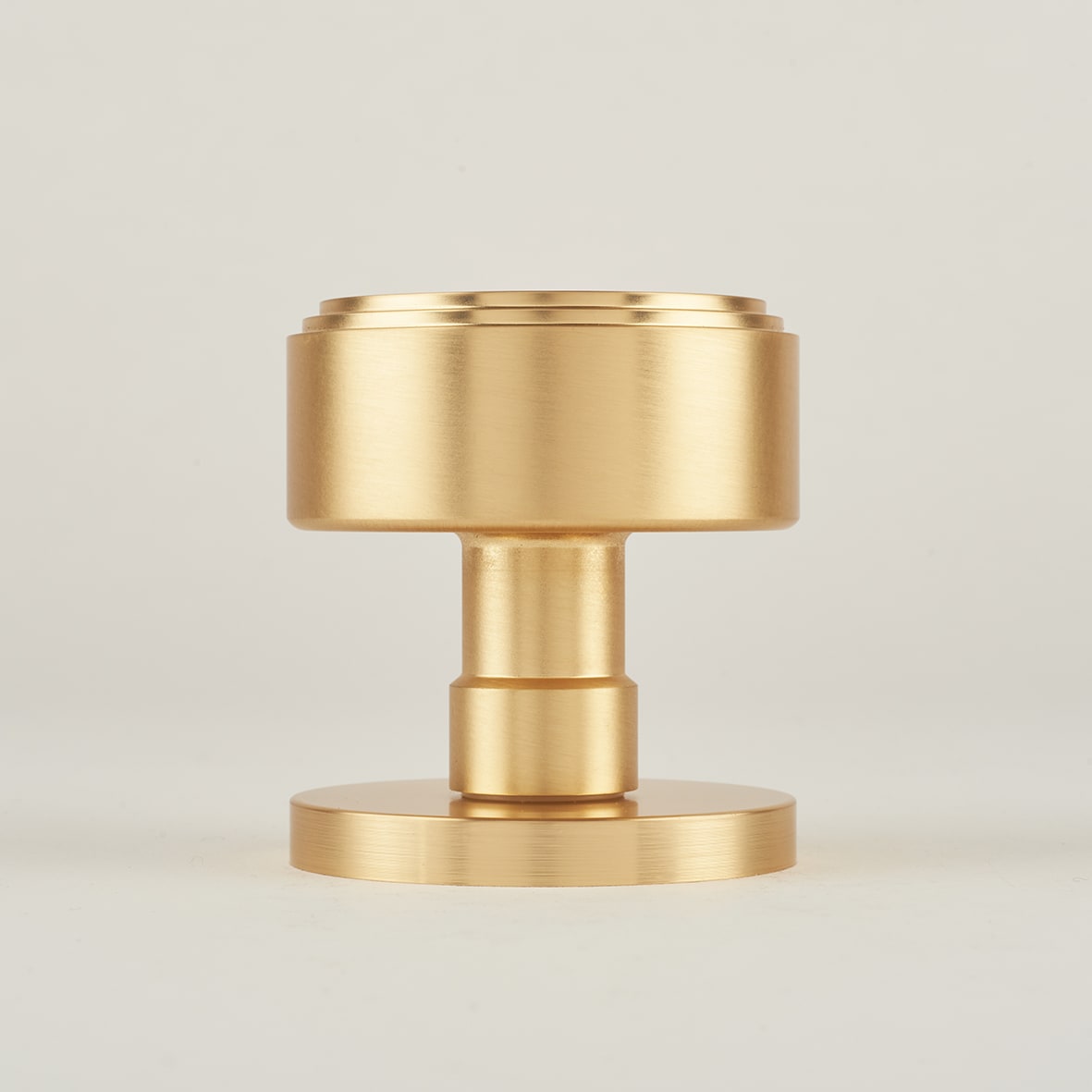 Satin Brass Step Mortice Door Knob - 60mm Rose Diameter - view 3