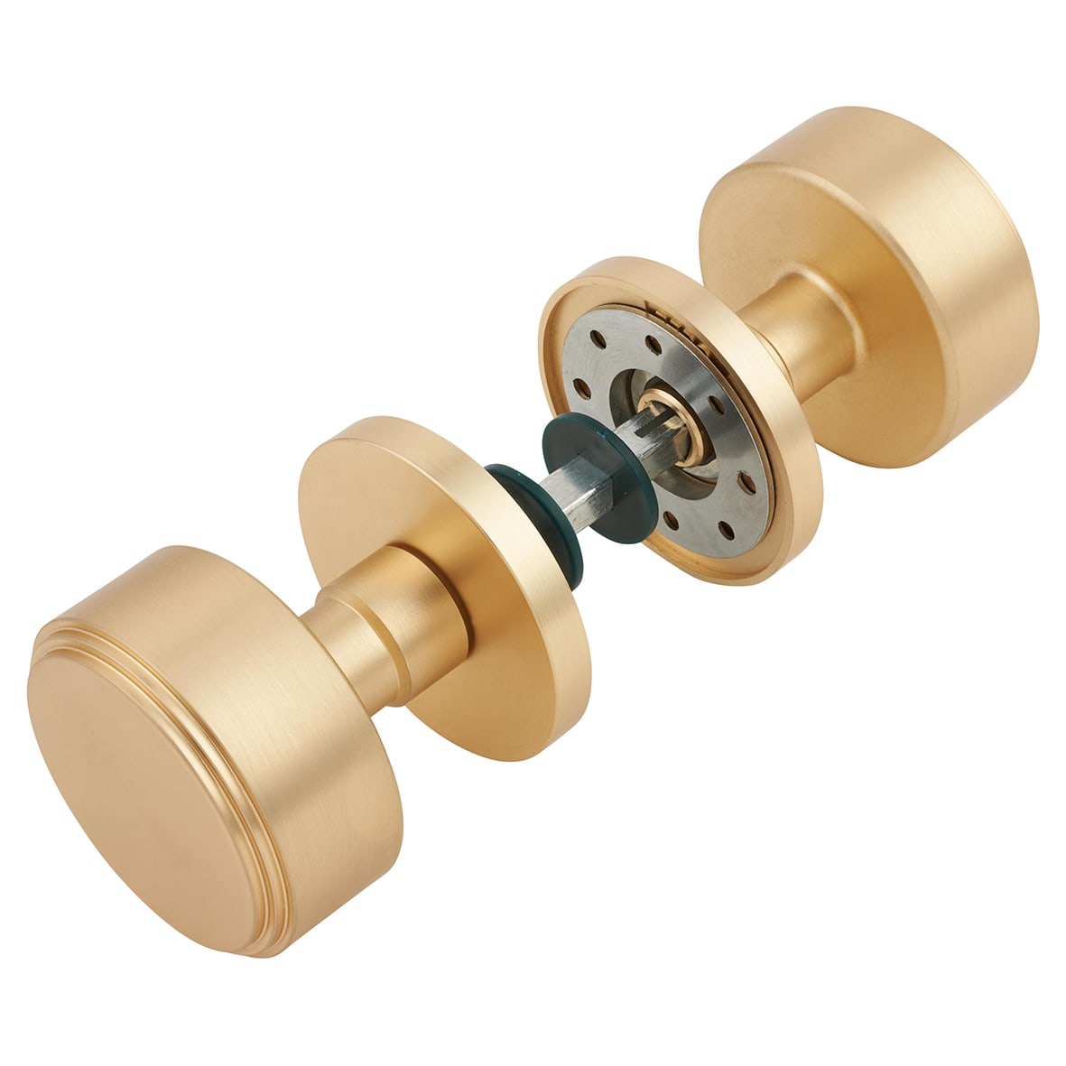 Satin Brass Step Mortice Door Knob - 60mm Rose Diameter - view 4