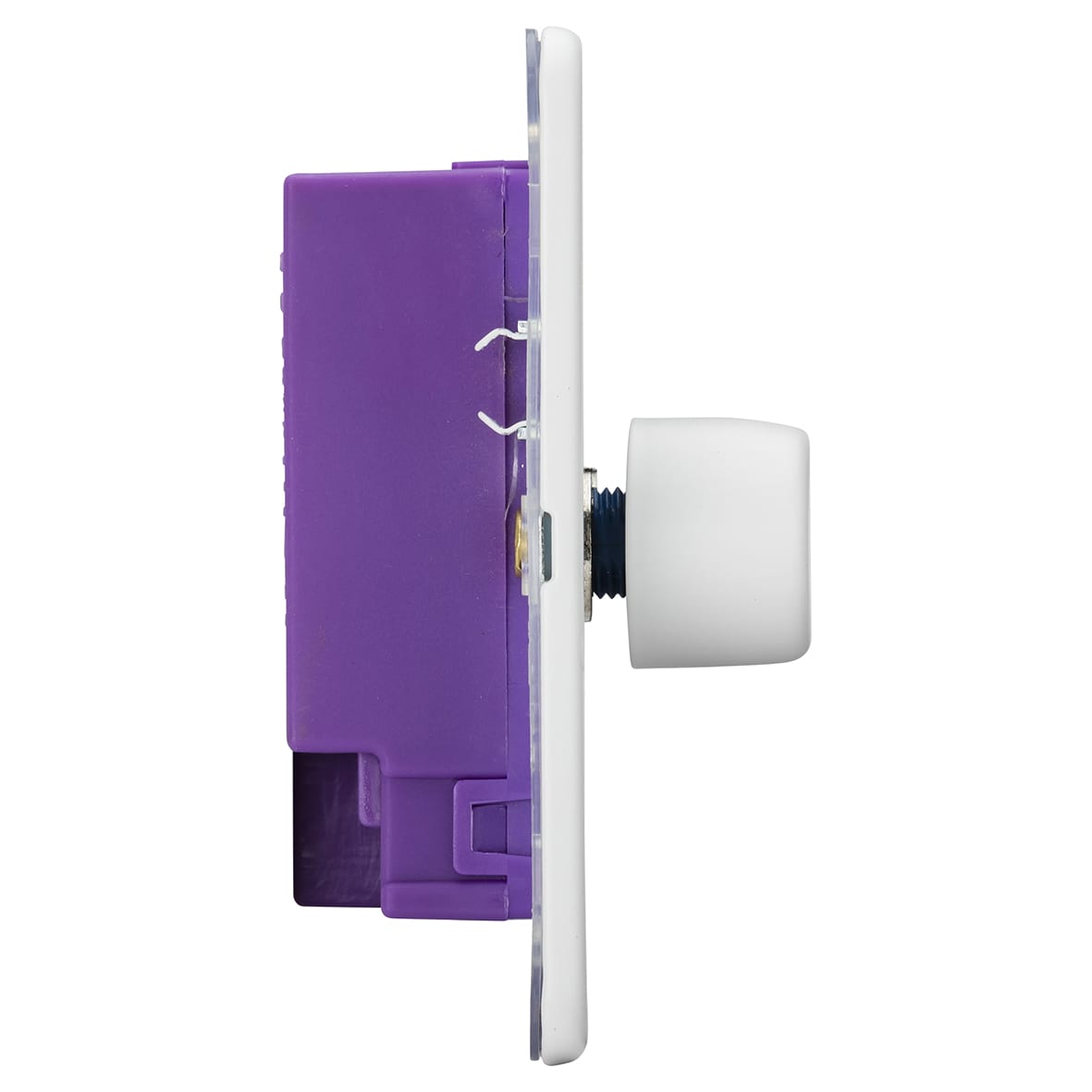 5 - 150W 1 Gang 2 Way Push On/Off Rotary Intelligent LED Dimmer Switch - Matt White - view 3