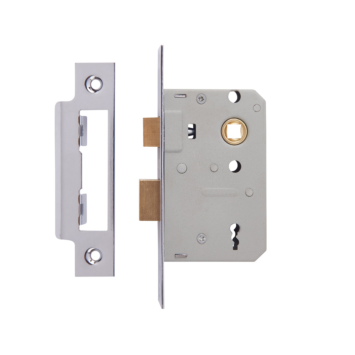 3 Lever Sashlock - 64mm Case - 44mm Backset - Polished Chrome - view 3