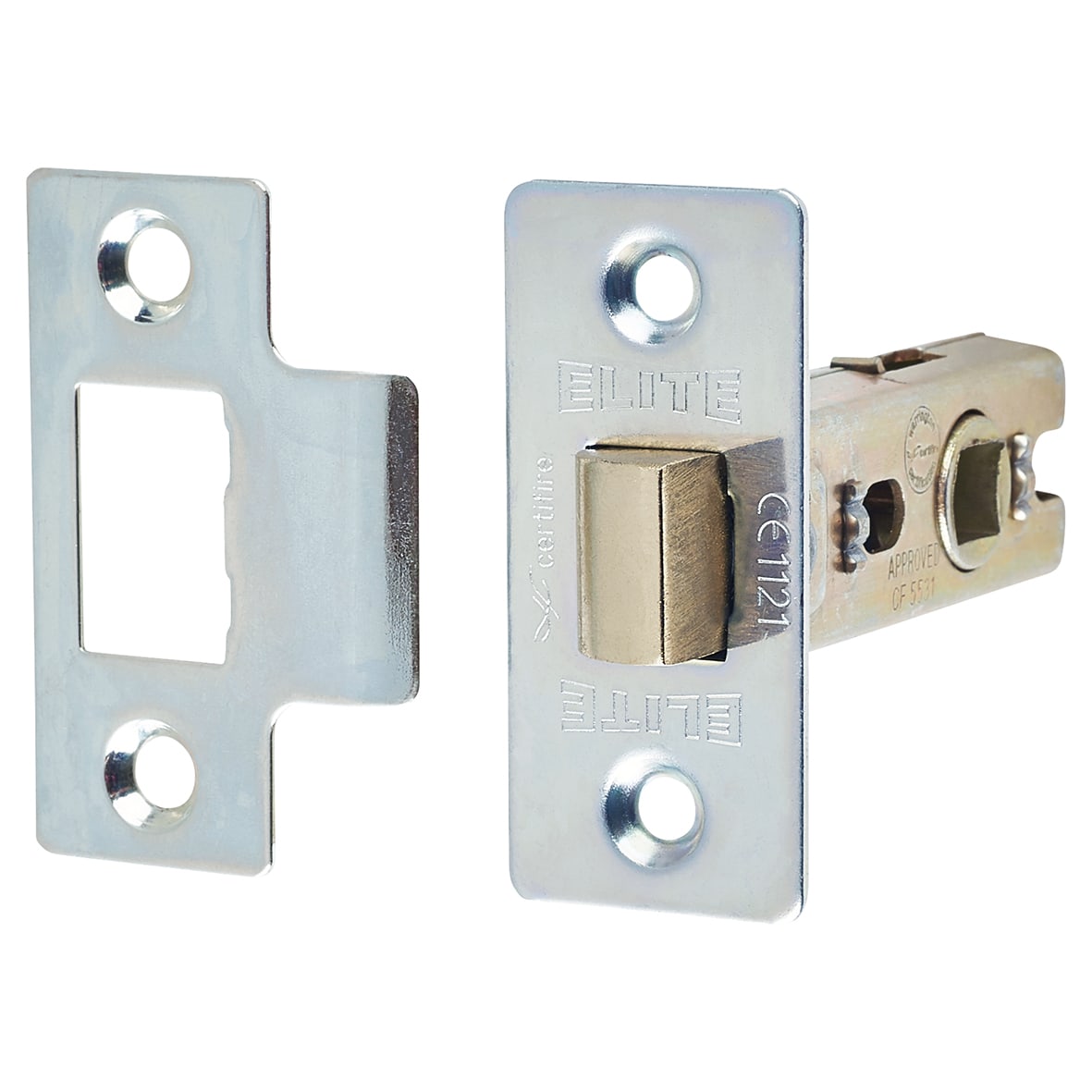 Satin/Polished Chrome Latch Door Handles Pack - Parma Range - view 4