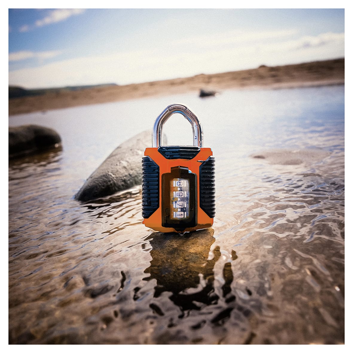All Weather Combination Padlock - 50mm Body - 23 x 22mm Shackle - Orange - view 6