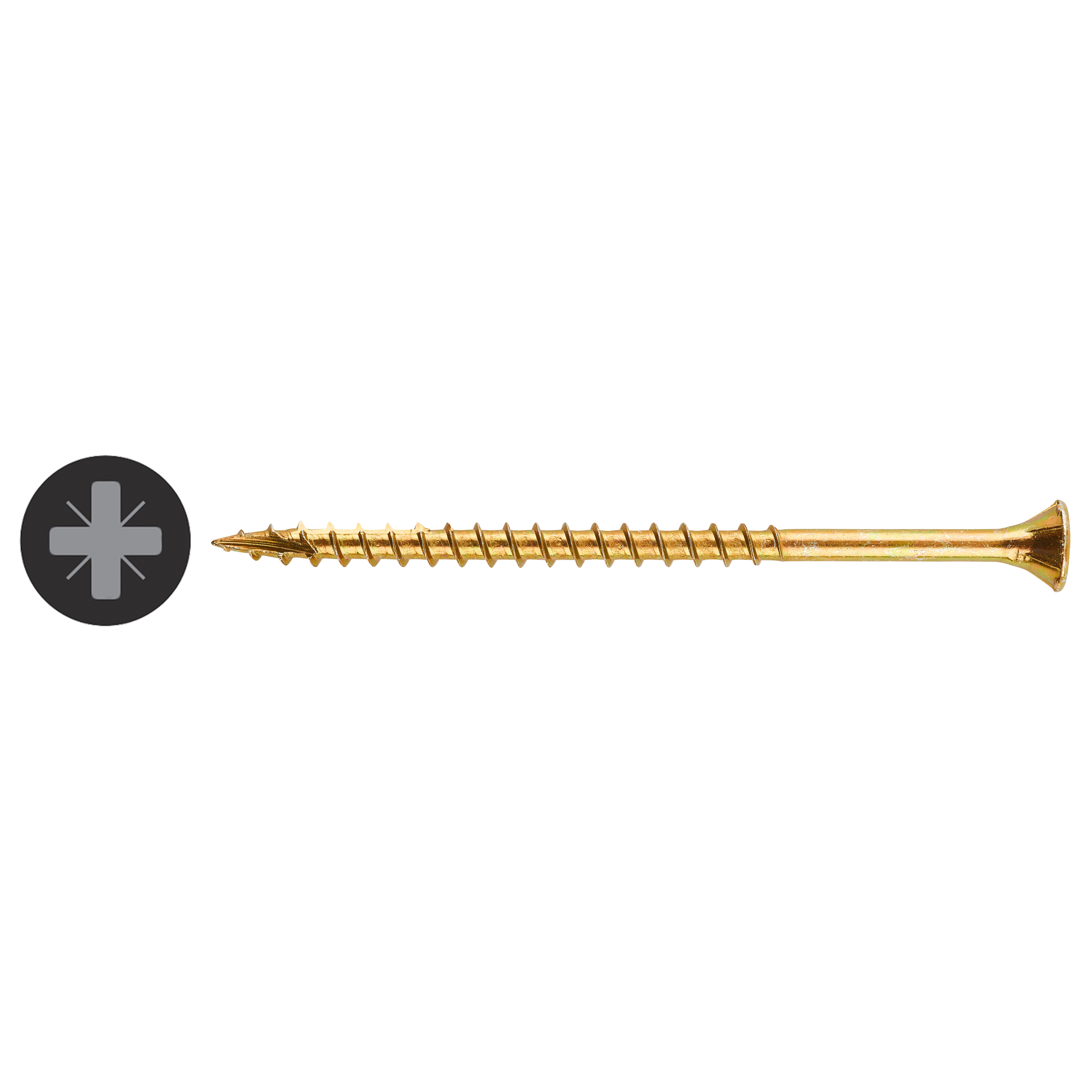 Cutter Pozi Countersunk Wood Screws Tub - 5.0 x 90mm - Yellow Zinc - Pack of 300 - view 3