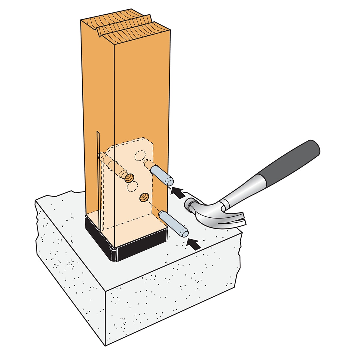 CPT44Z Concealed Post Base for 89-100mm Posts - view 5