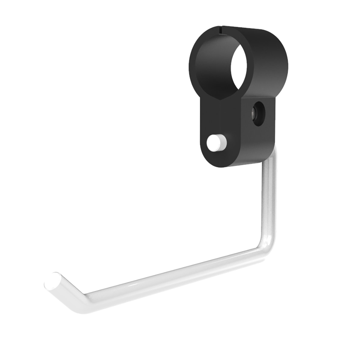Support Rail Clip-On Toilet Roll Holder - 165 x 32 x 120mm - White Powder Coated - view 3