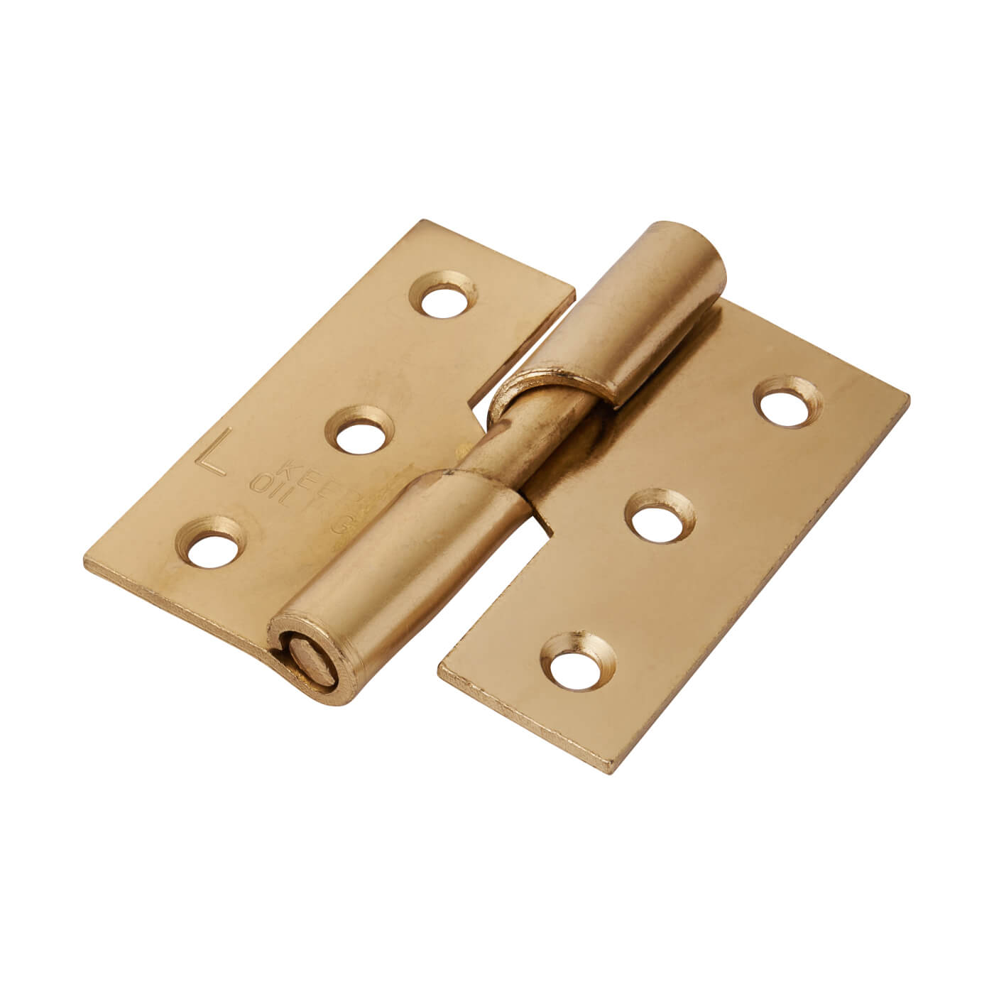 Rising Butt Door Hinge - 75 x 70 x 2.5mm - Left Hand - Electro Brass - Pair - view 2