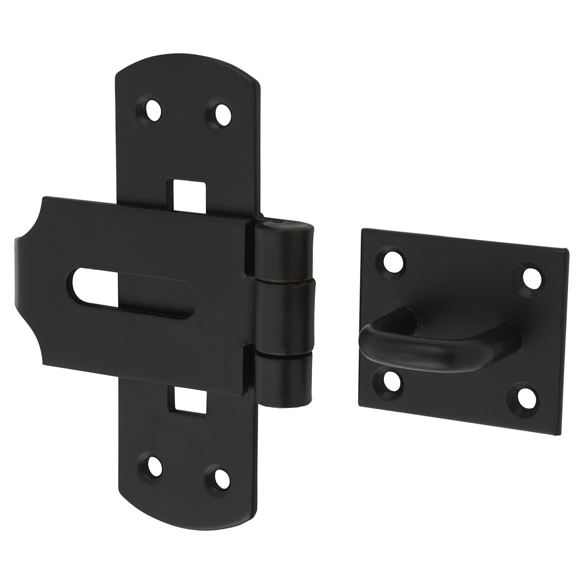 Heavy Pattern Vertical Hasp & Staple - 150 x 50mm - Black - view 2
