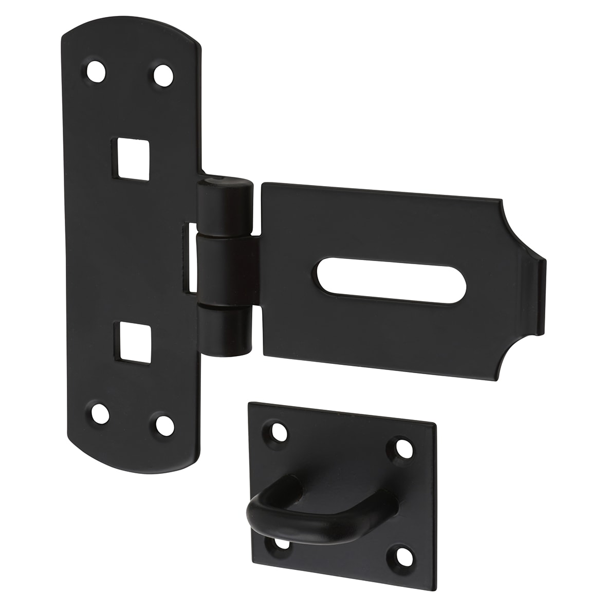 Heavy Pattern Vertical Hasp & Staple - 150 x 50mm - Black - view 3