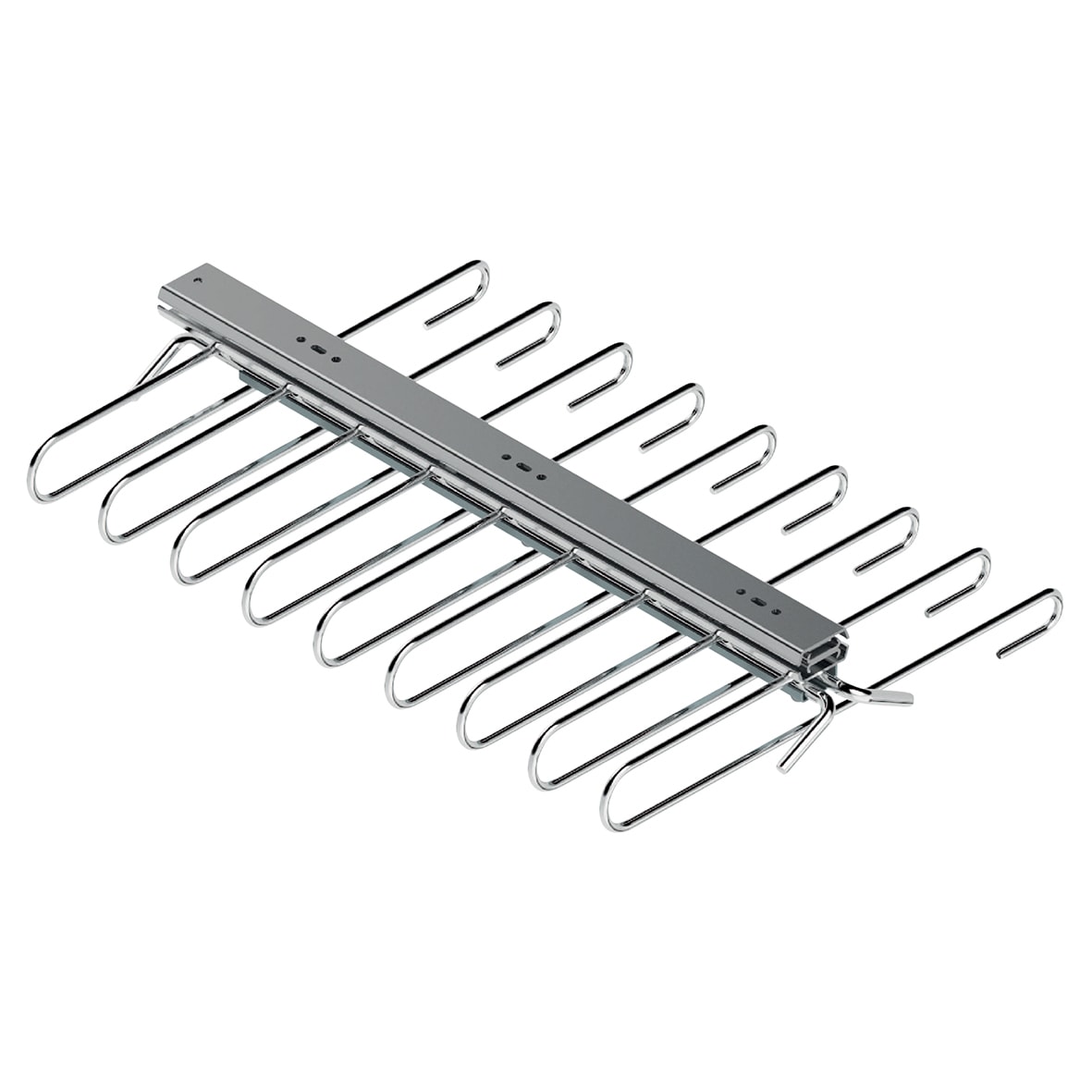 Slide Out Trouser Hanging Rail - 470-930mm - Fixed - Chrome - view 3