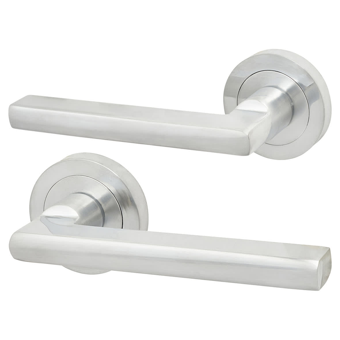 Satin Chrome 3 Lever Sashlock Door Handles on Rose Pack - Sophia Range - view 2