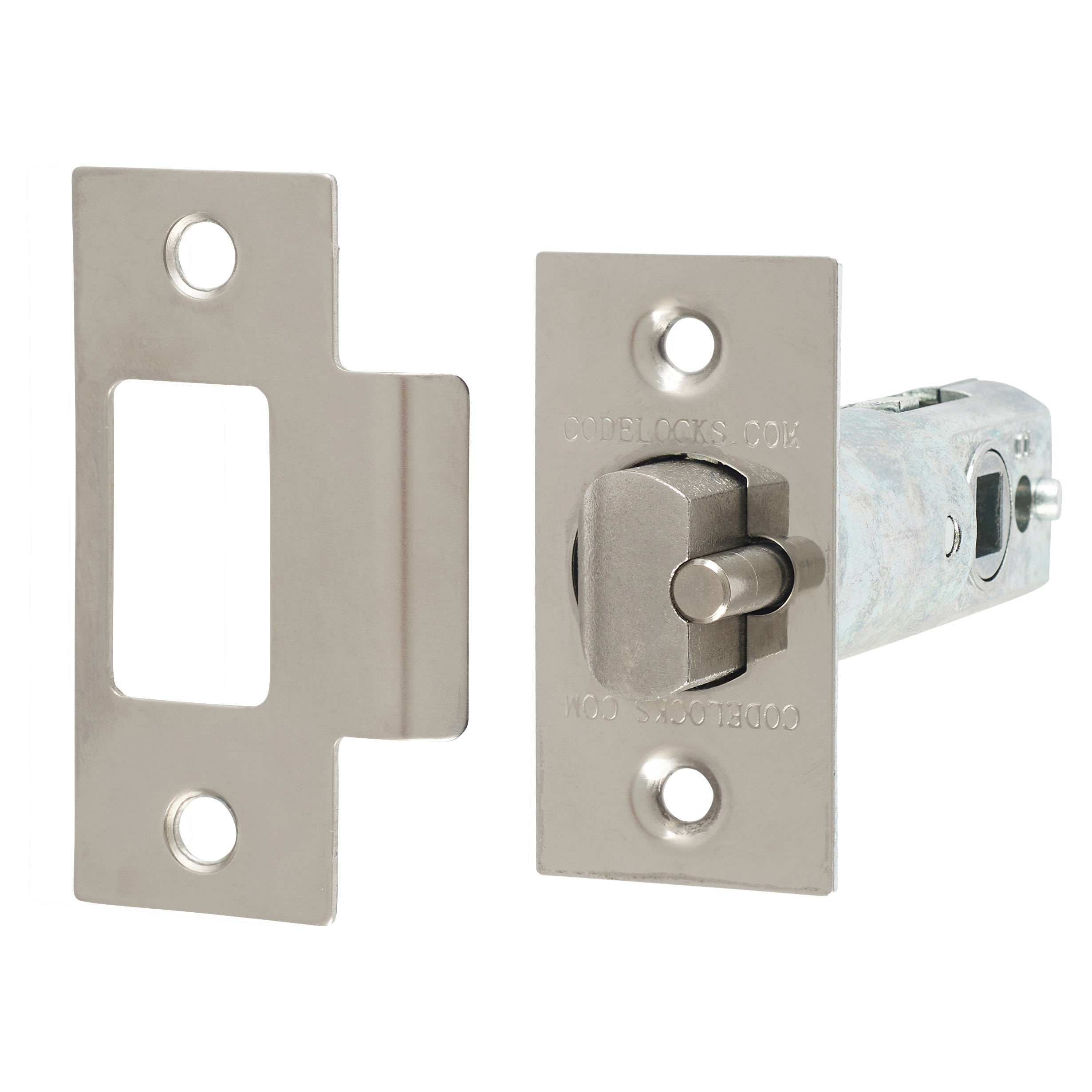 Push Button Code Lock and Latch with Key Override - Brushed Steel - view 4