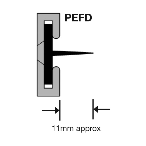 PEFD Wiping Seal - 2100mm Length - Satin Anodised Aluminium - view 2