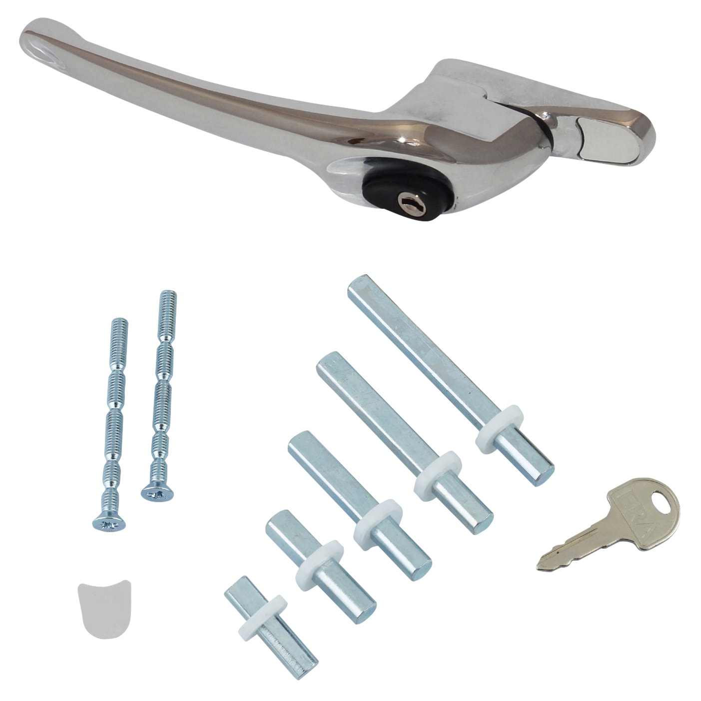 uPVC Maxim Espagnolette Locking Multipoint Multi-Spindle Window Handle - L-Hand - Pol Chrome - view 2