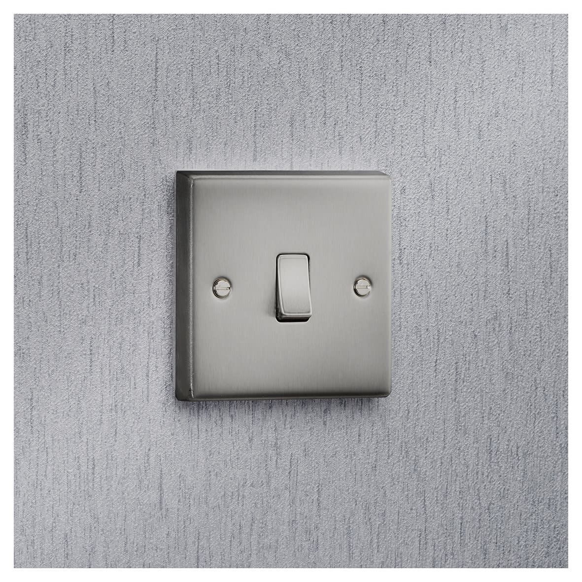 10AX 1 Gang 2 Way Square Edge Plate Light Switch - Brushed Chrome - view 5