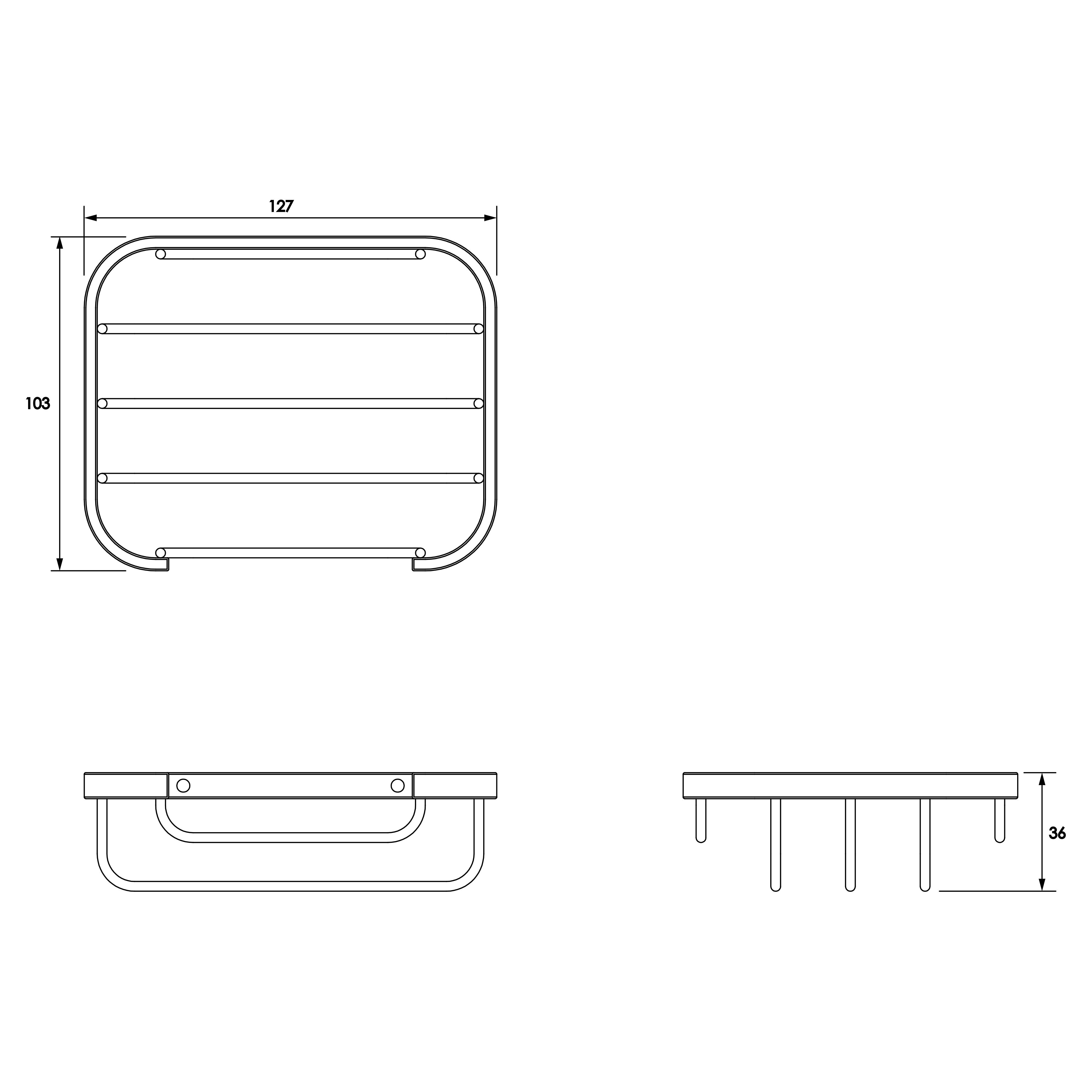 Wirework Small Shower Soap Dish Basket - 35 x 130 x 100mm - Stainless Steel - view 6