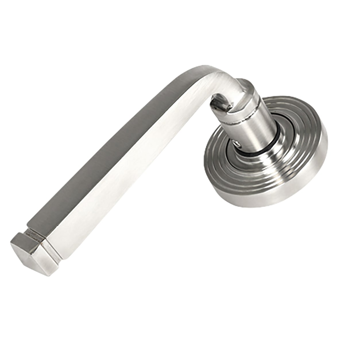 Satin Stainless Steel Door Handles on Round Beehive Rose - Avon Range - view 2