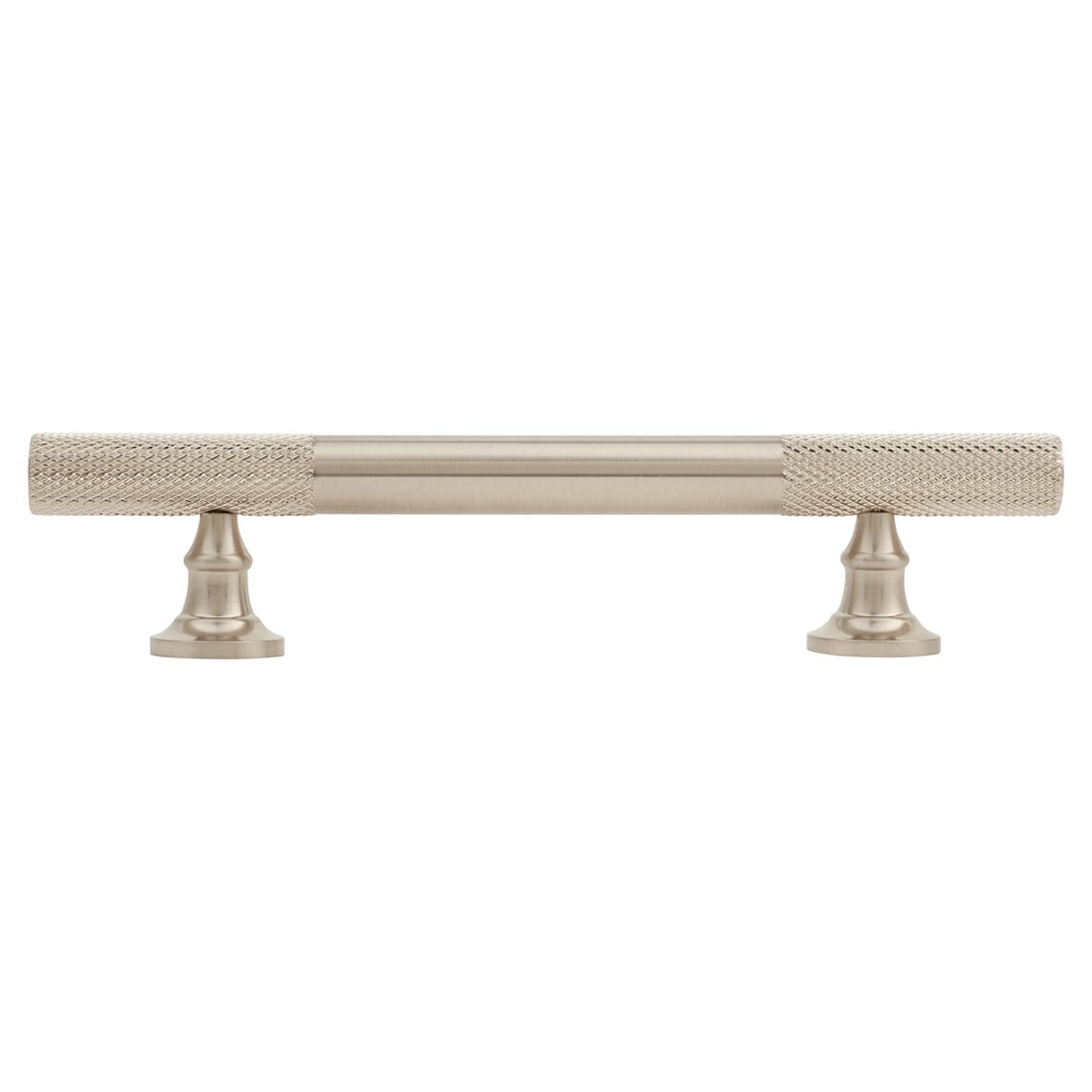 York 12mm Partially Knurled T-Bar Cabinet Pull Handle - 96mm Centres - Satin Nickel - view 2