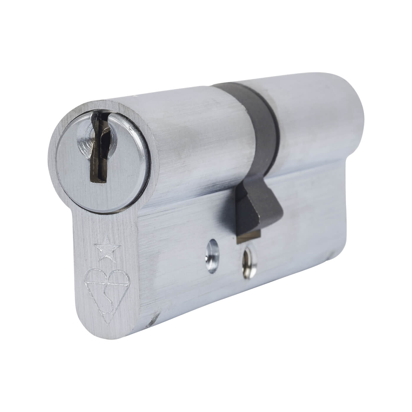 1 Star 6 Pin Kitemarked 85mm Euro Double Cylinder - 40 + 45mm - Satin Chrome - Keyed to Differ - view 2
