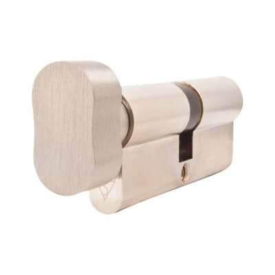1 Star 6 Pin Kitemarked 80mm Euro Thumbturn Cylinder - 40mm Turn + 40mm - Polished Nickel - view 3
