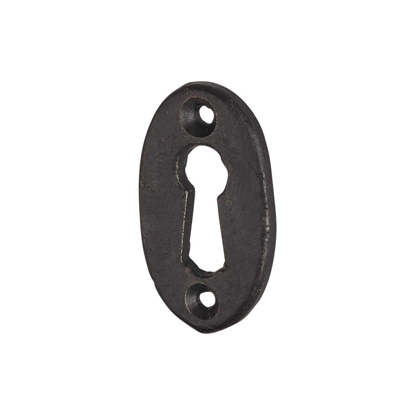 Oval Escutcheon - 47 x 29mm - Keyhole - Antique Black Iron - view 2