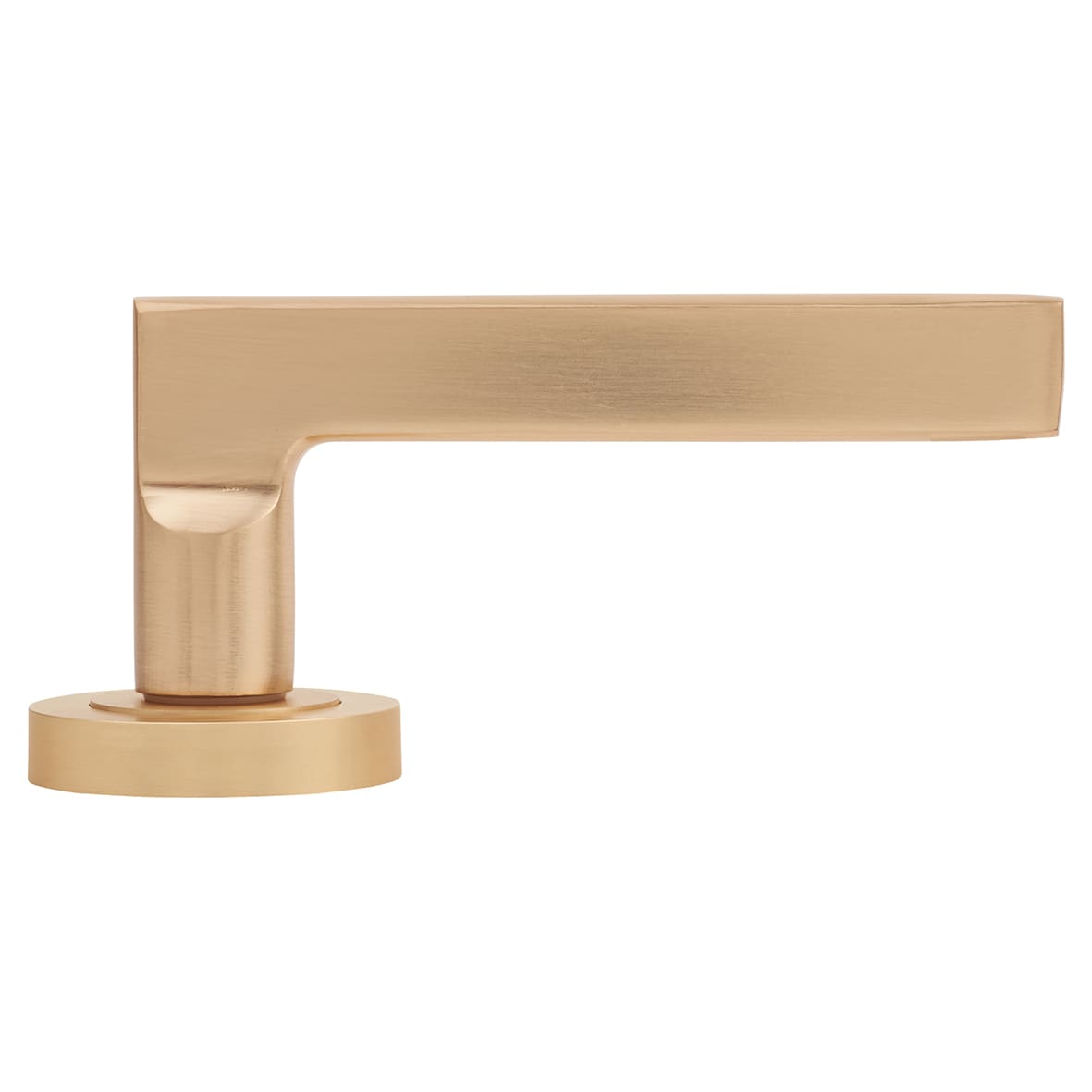 Satin Brass Fire Rated Door Handles on Round Rose - Jet Range - view 3