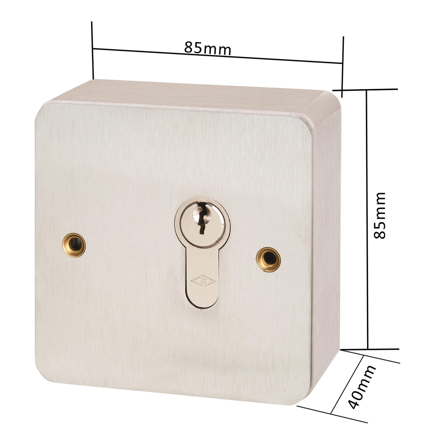 Key Switch - 85 x 85 x 44mm - Stainless Steel - view 2