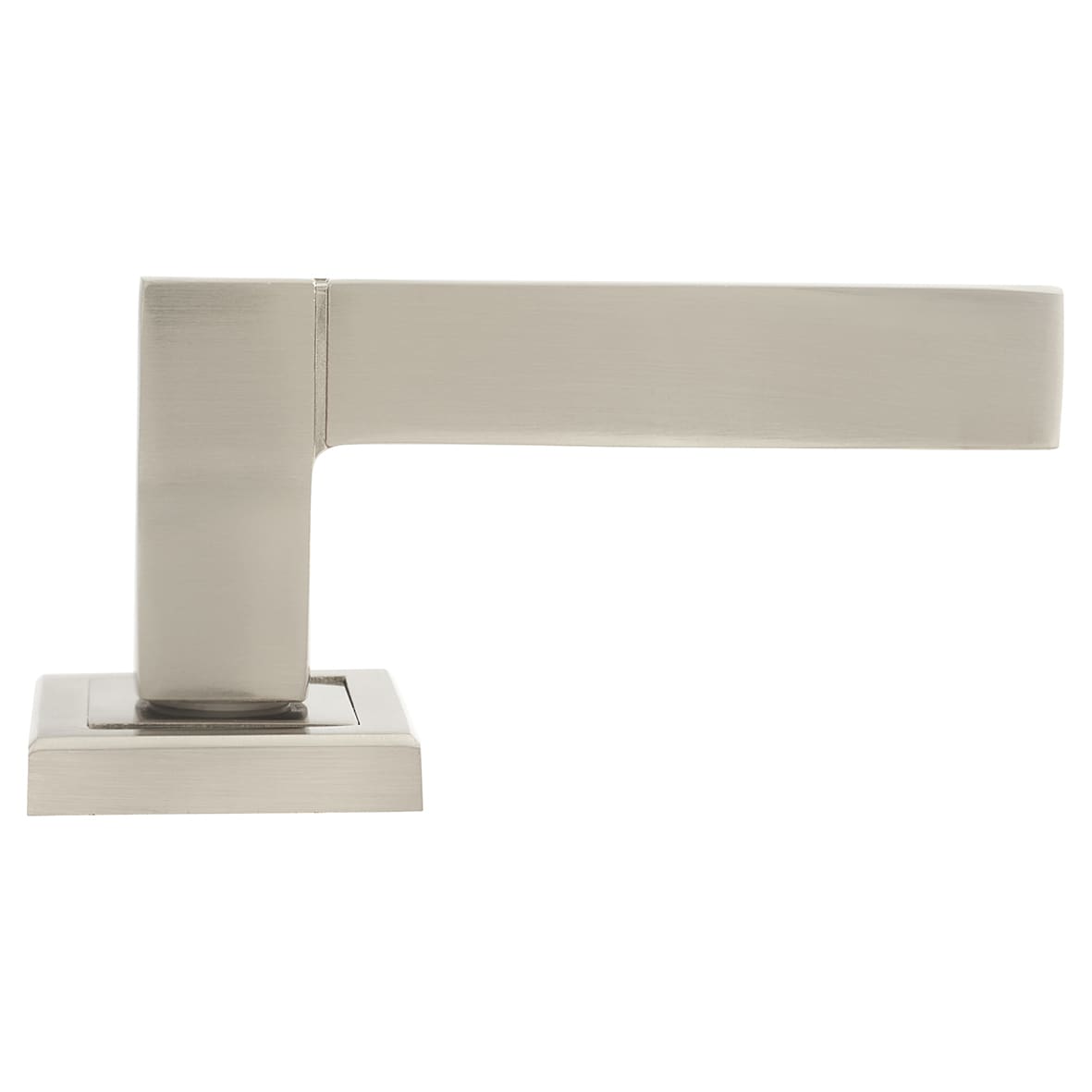 Satin Nickel Door Handles on Square Rose - Dita Range - view 3