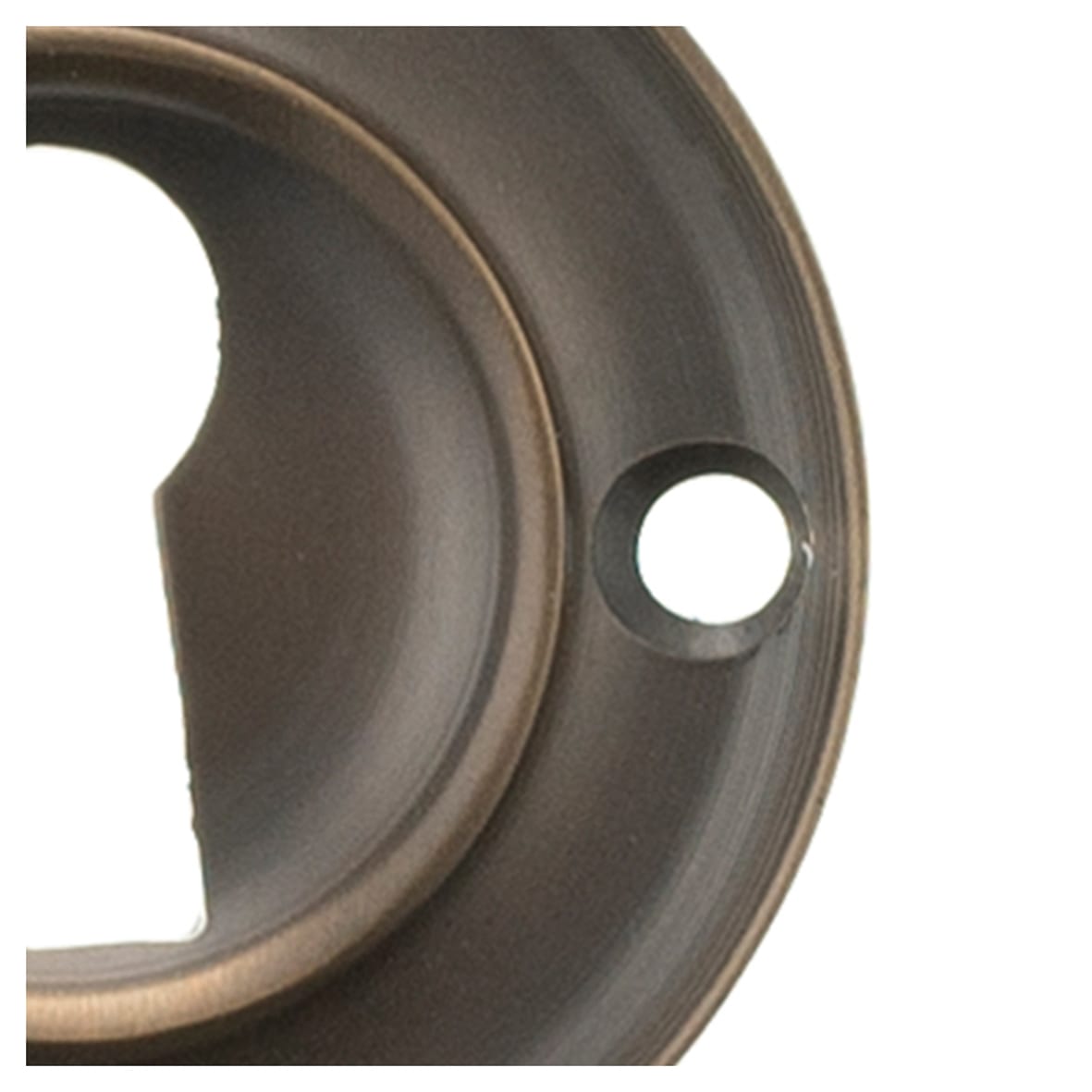 Old English Escutcheon - 42mm Diameter - Keyhole - Urban Dark Bronze - Pair - view 2