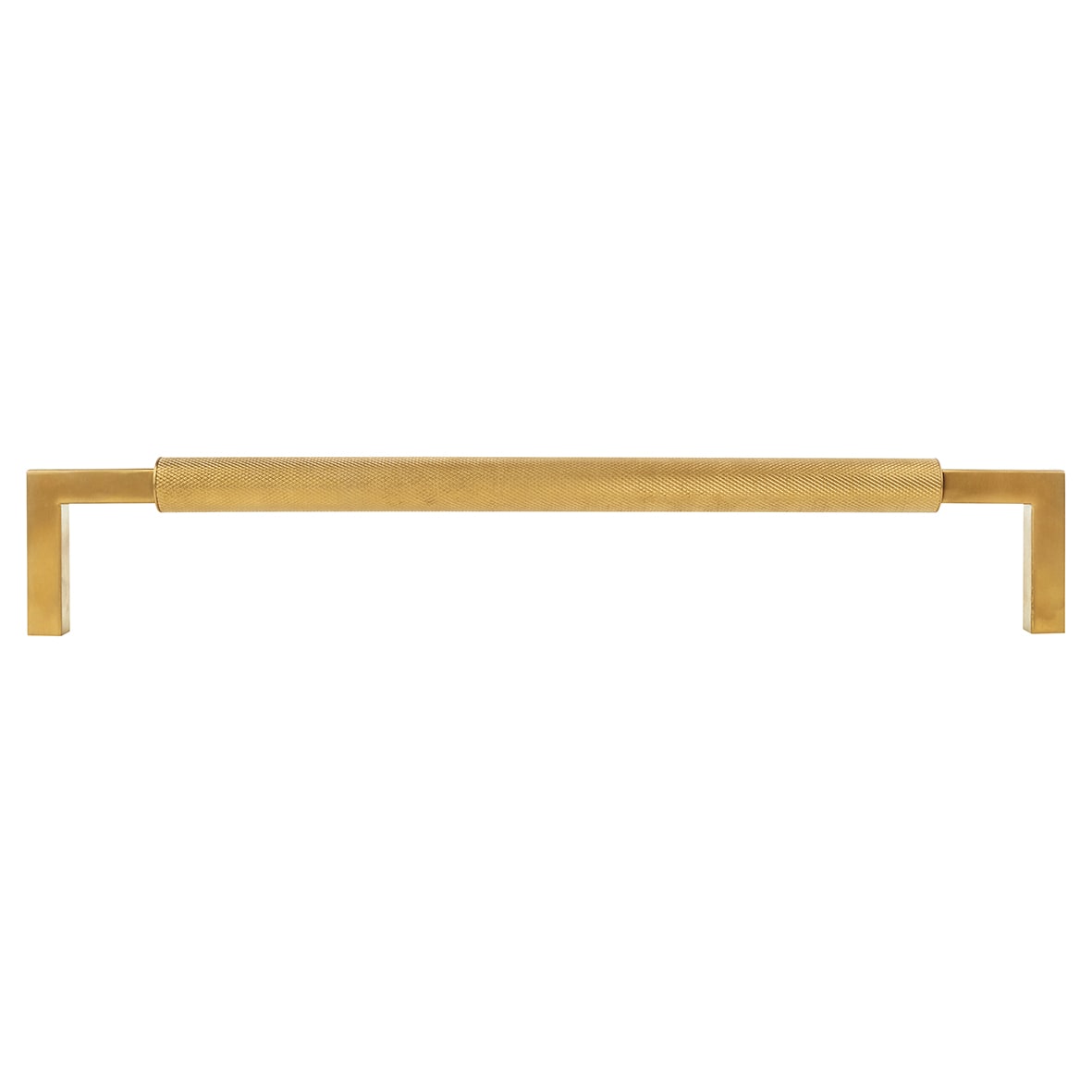 PVD Satin Brass 25mm Knurled D-Bar Door Pull Handle - Bolt Fix - 450mm Centres - view 3