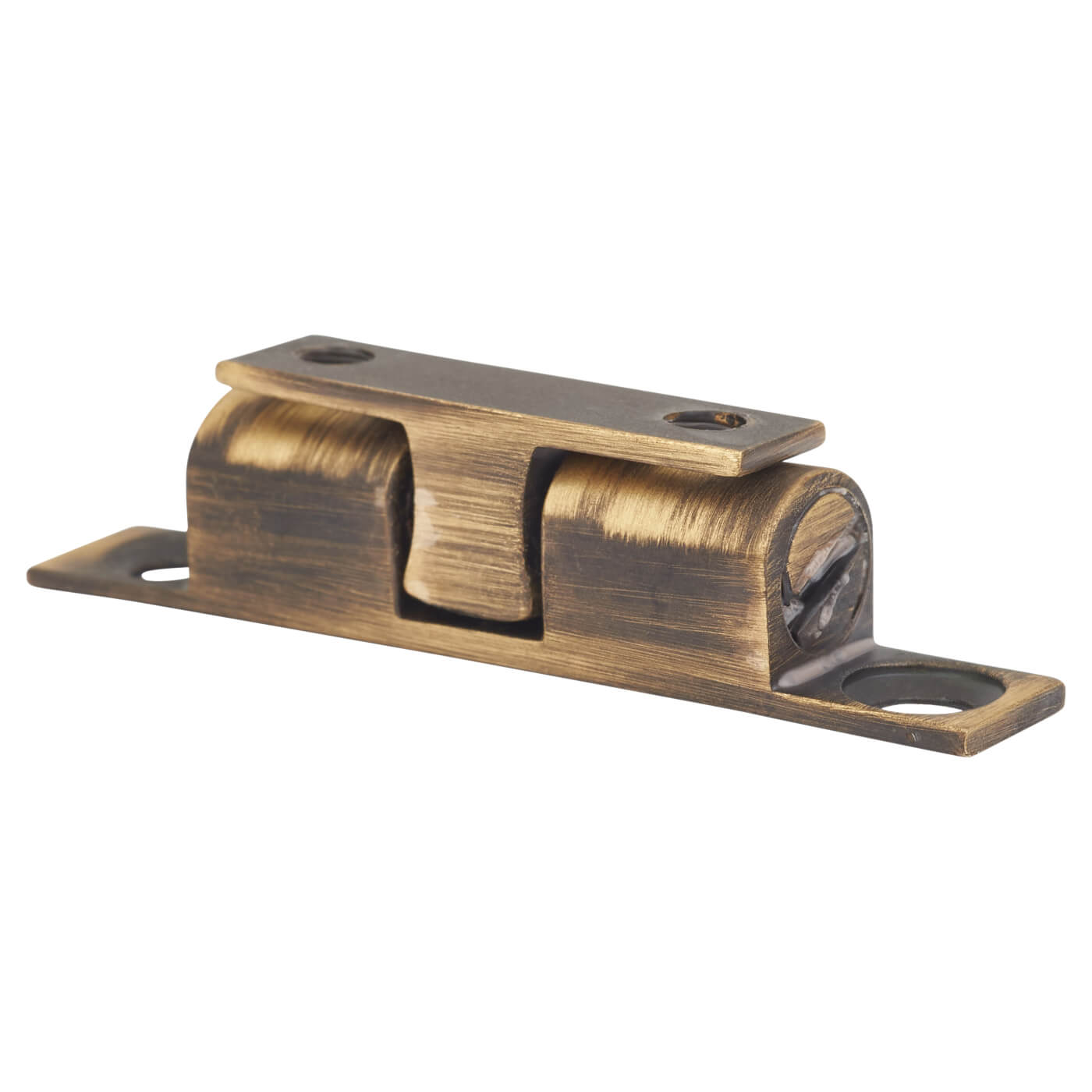 Veel-2 Double Ball Roller Catch - 43 x 8 x 11mm - Antique Brass - Pack of 5 - view 3