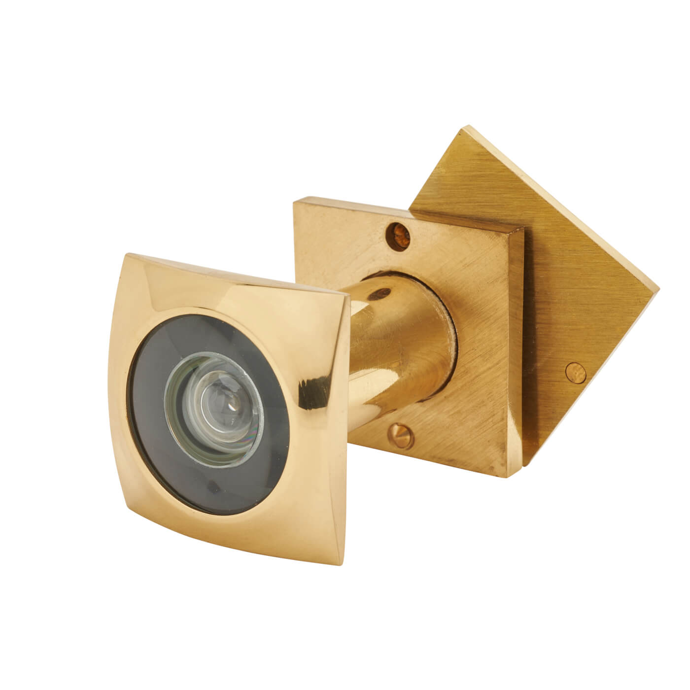 D&E 200° Square Door Viewer - Door Thickness 35-60mm - Polished Brass - view 2