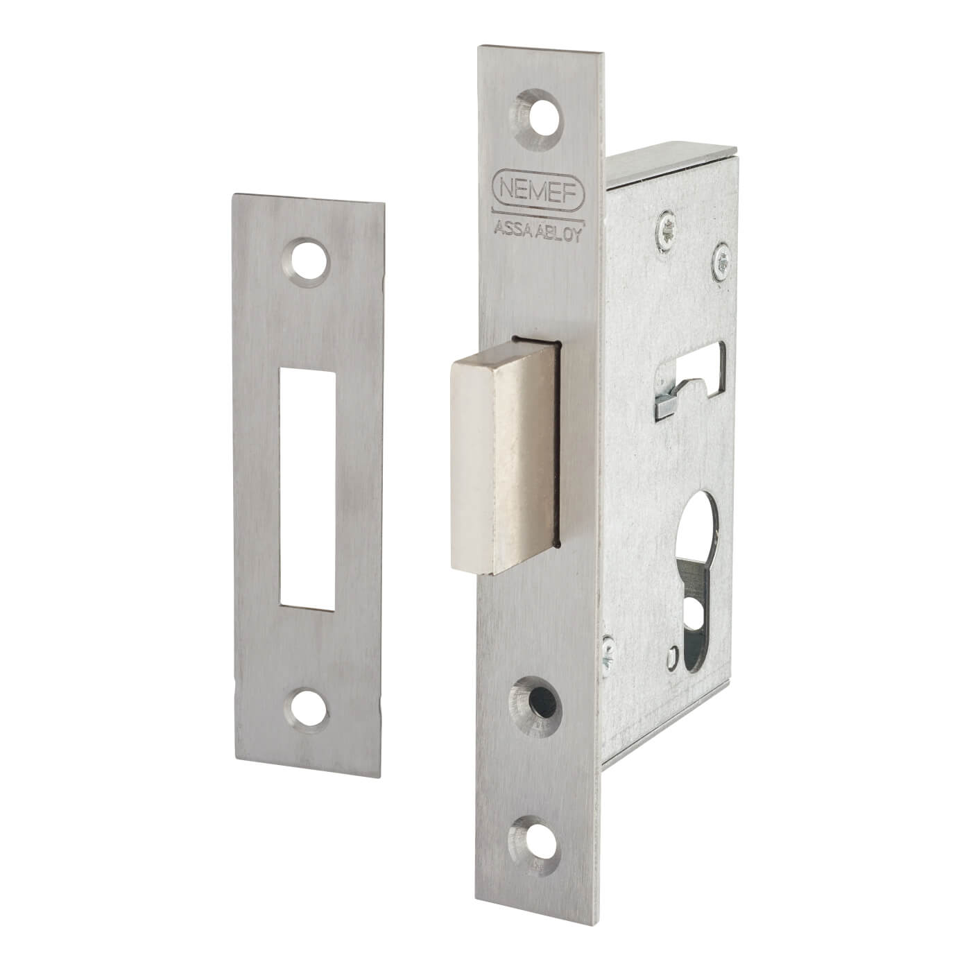 9600 Narrow Style Euro Deadlock - 60mm Case - 45mm Backset - Satin Stainless Steel - view 2