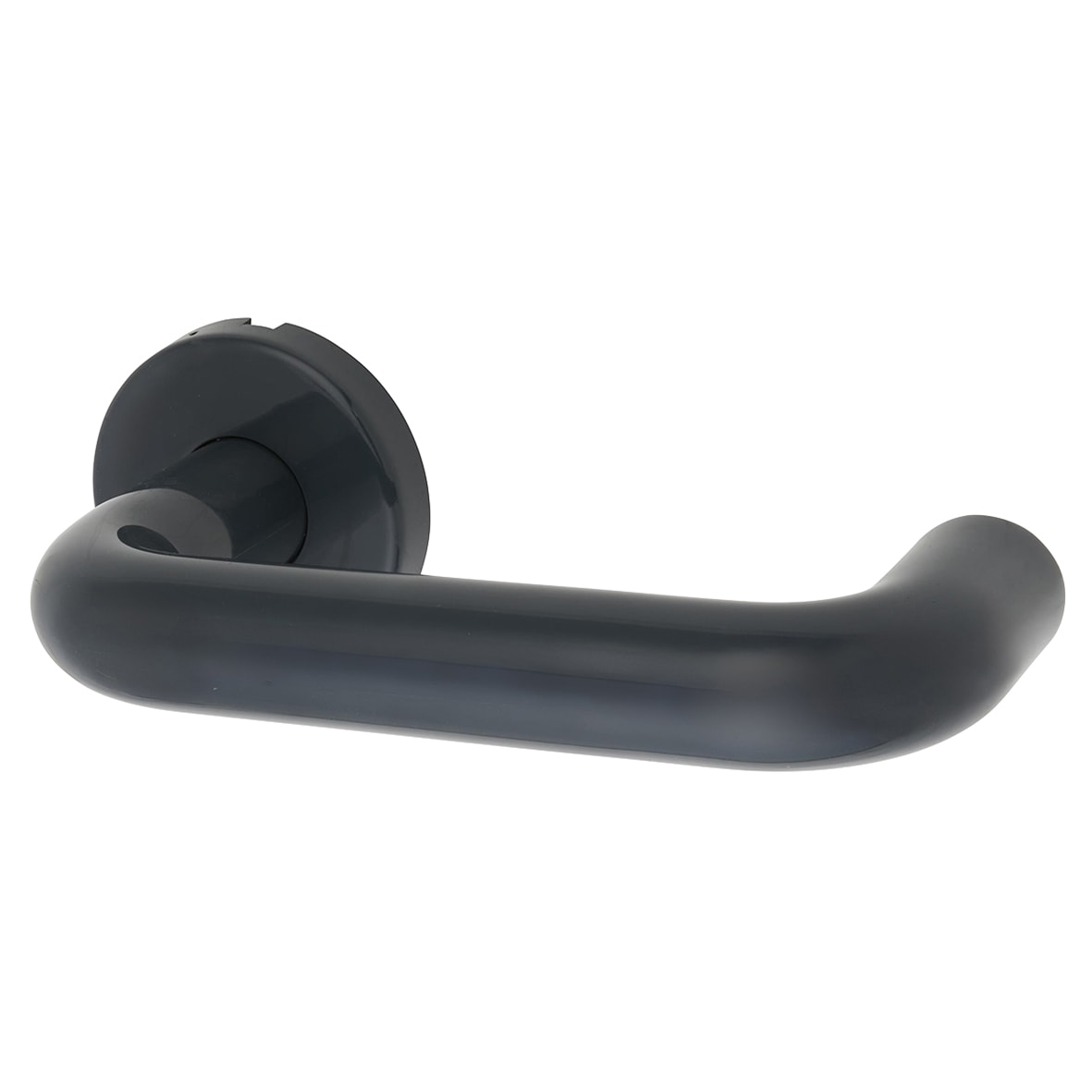 Anthracite Grey Nylon Steel Core Safety Door Handle on Rose - Paris Range - view 4