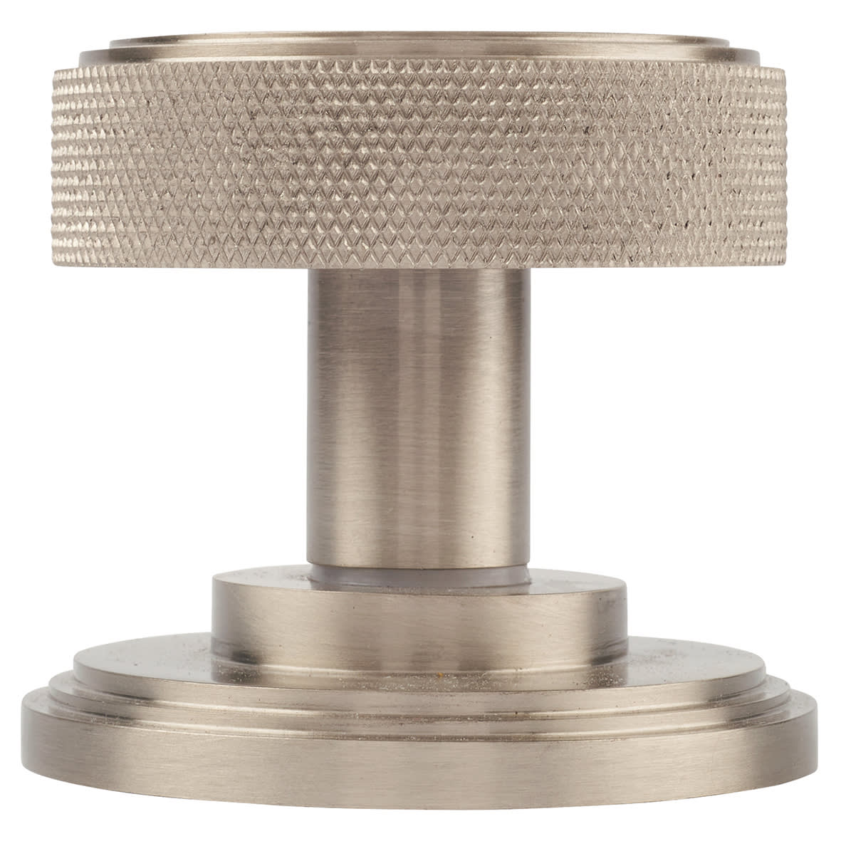 Satin Nickel Knurled Mortice Door Knob - 62mm Rose Diameter - Riley Range - view 2