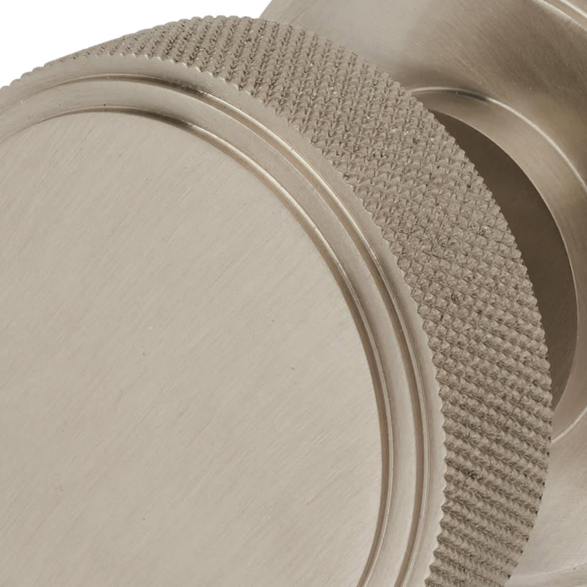 Satin Nickel Knurled Mortice Door Knob - 62mm Rose Diameter - Riley Range - view 4