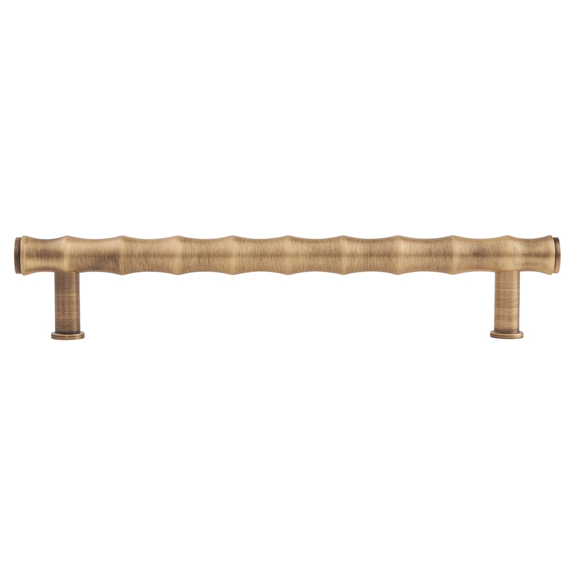 Crispin Bamboo 15mm T-Bar Cabinet Pull Handle - 160mm Centres - Antique Brass - view 2
