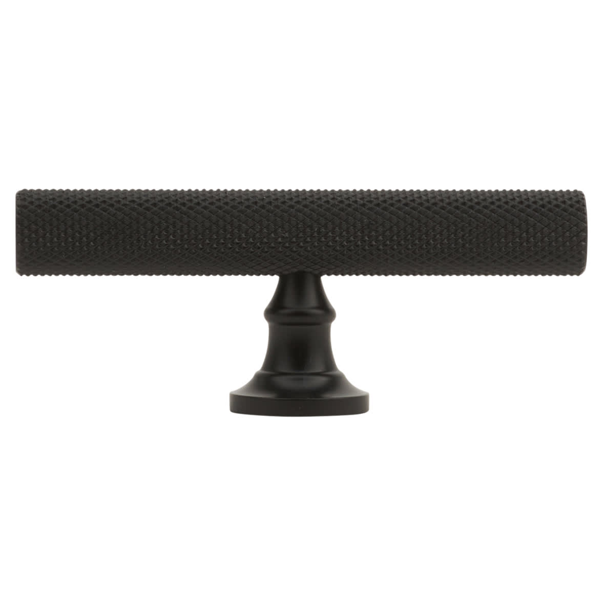 York 12mm Knurled T-Bar Cabinet Knob - 80 x 35mm - Matt Black - view 2