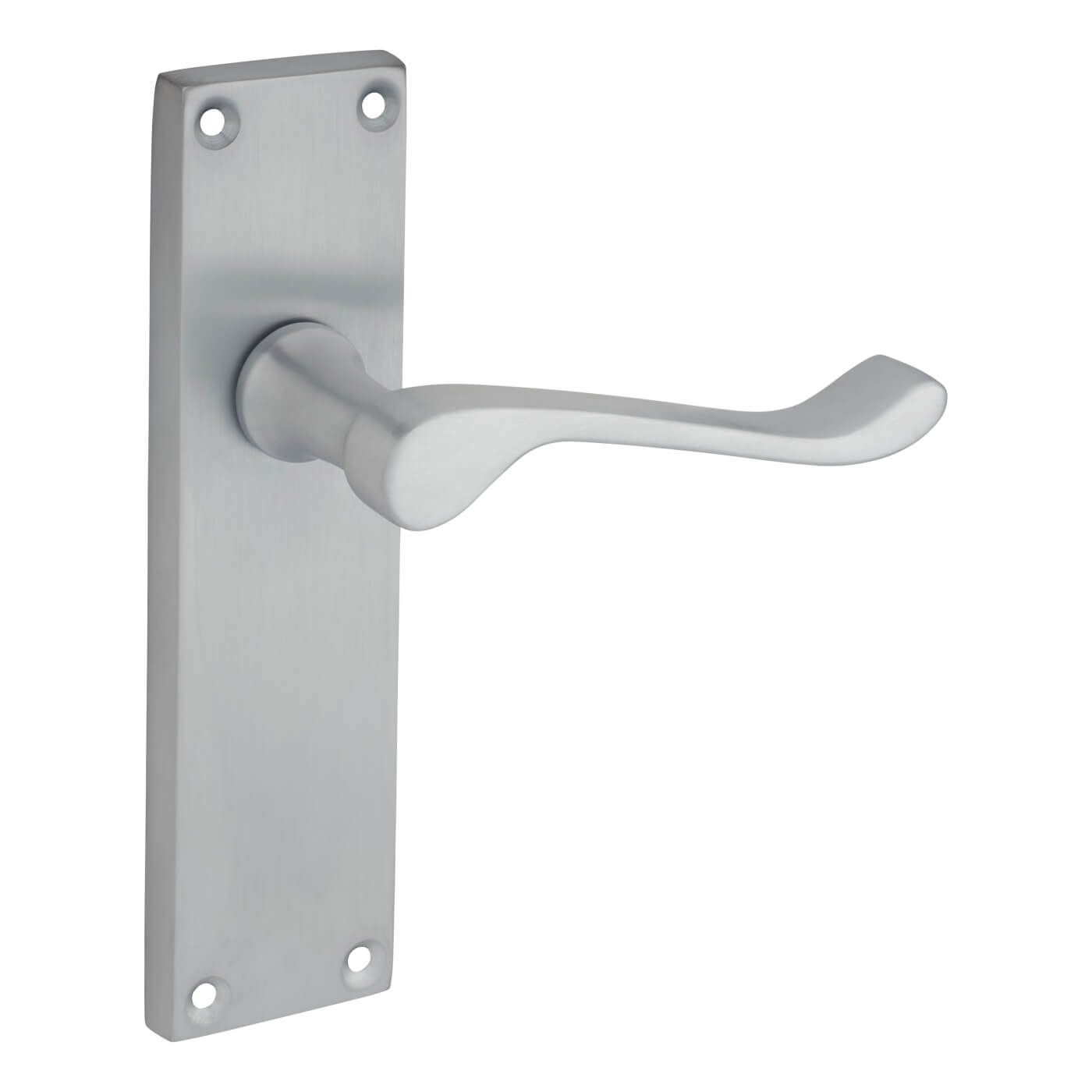 Satin Chrome Victorian Scroll Latch Door Handles - 155 x 42mm - view 3