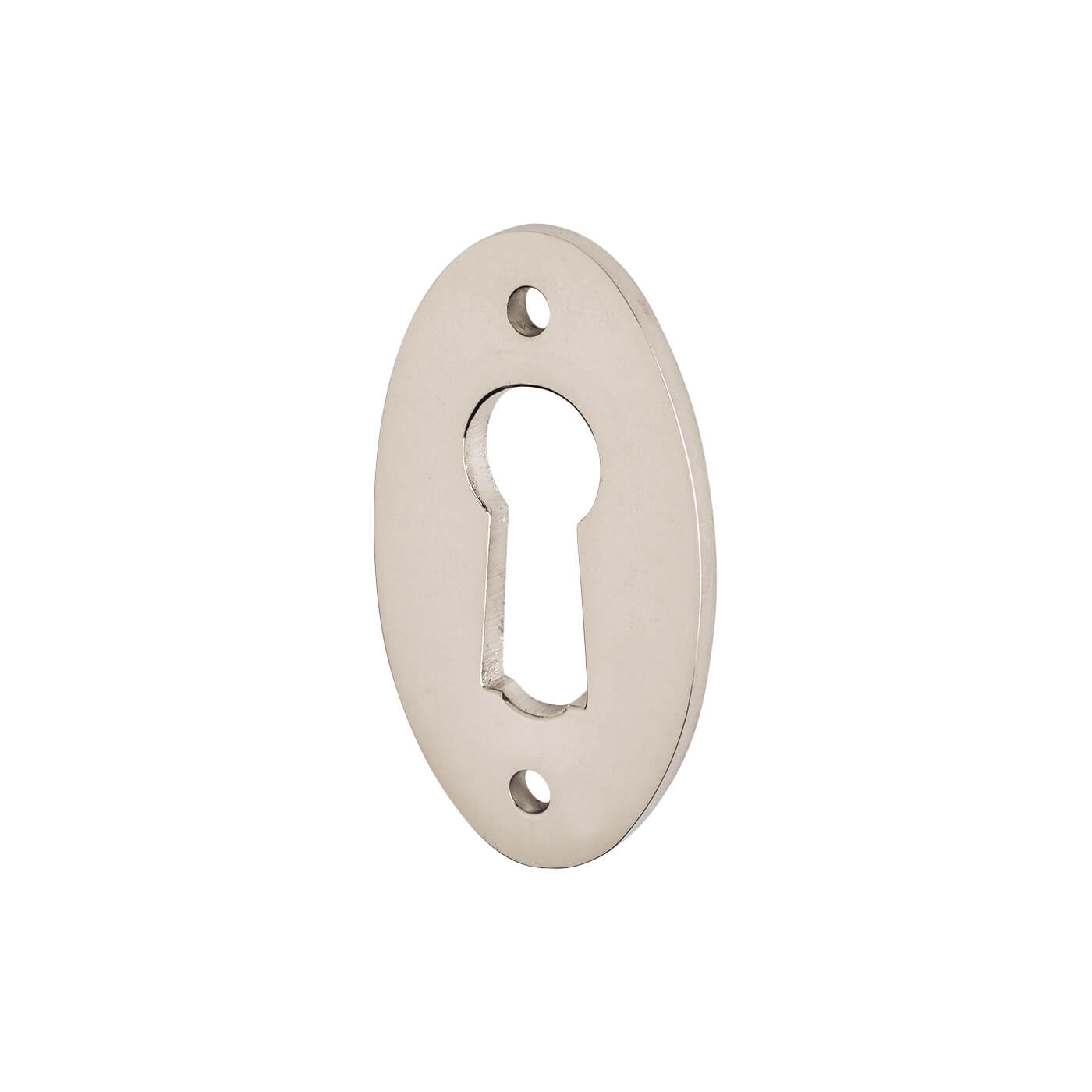 Oval Escutcheon - 56 x 33mm - Keyhole - Polished Nickel - view 2
