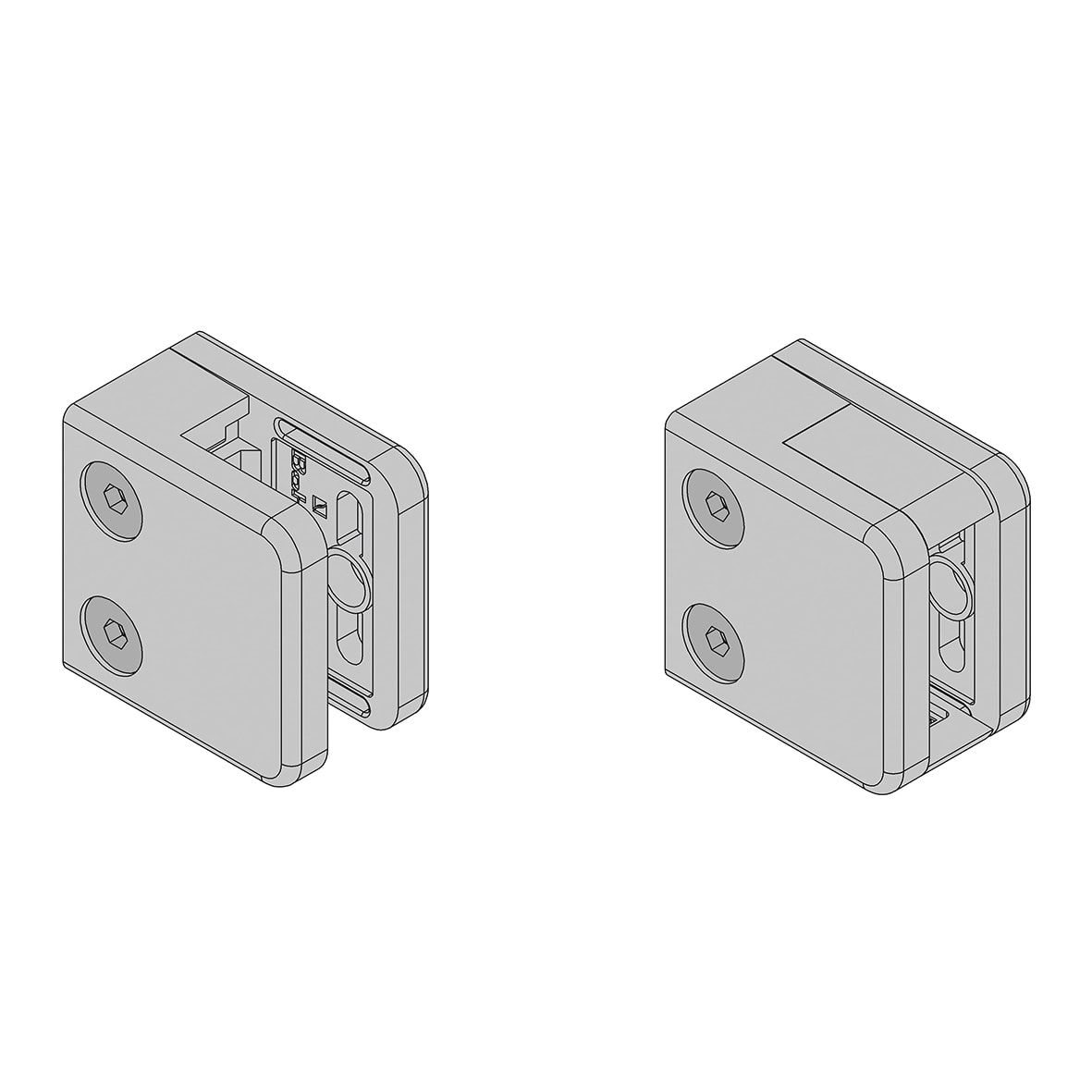 Square Balustrade Clamp - 45 x 45mm - Polished Chrome - Pack of 4 - view 3
